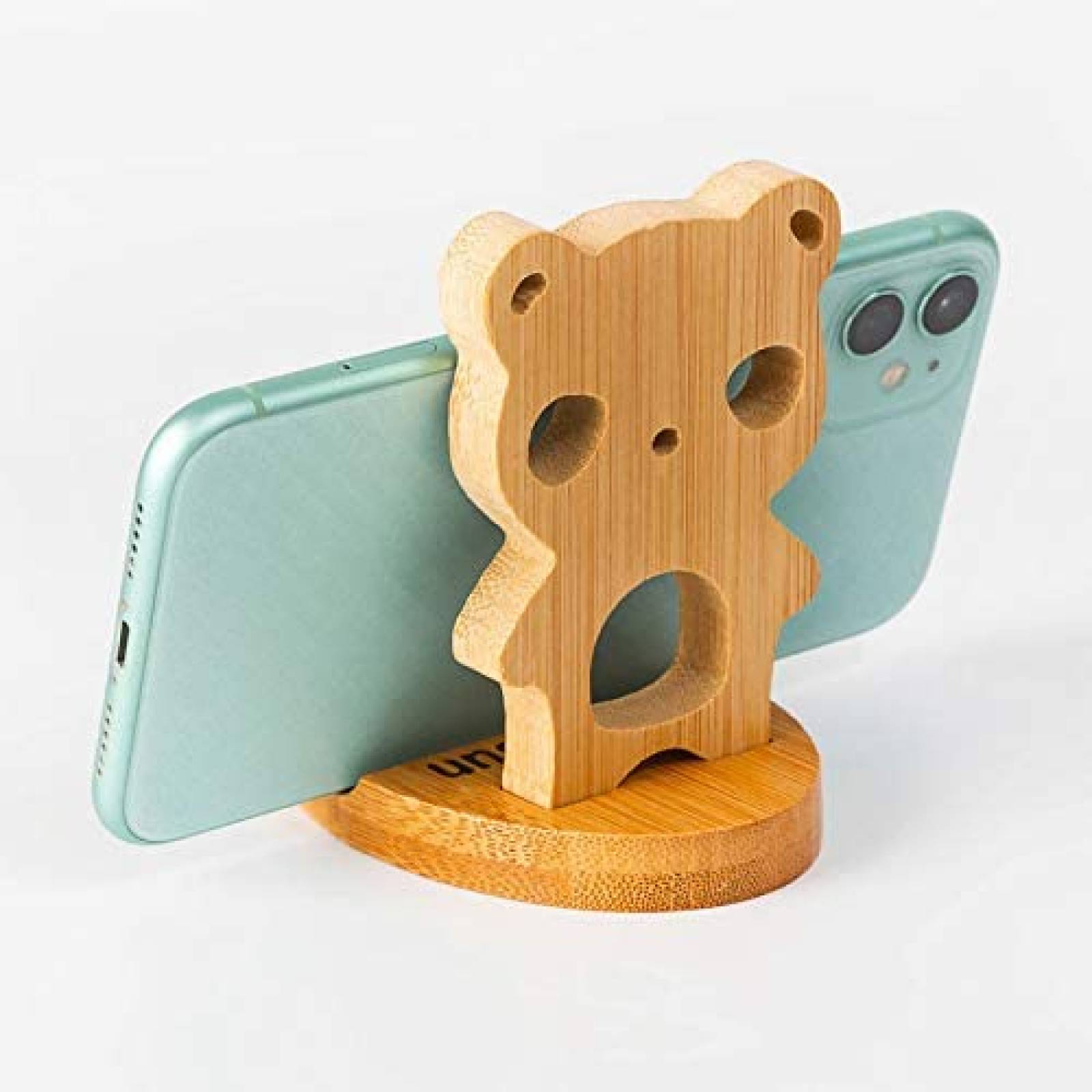 Soporte Simplesun Oso De Bambu Para Celular -Madera
