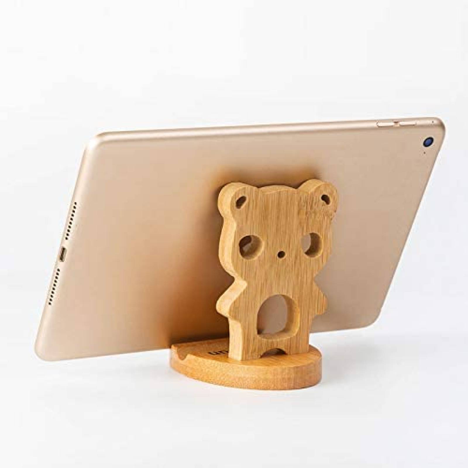 Soporte Simplesun Oso De Bambu Para Celular -Madera