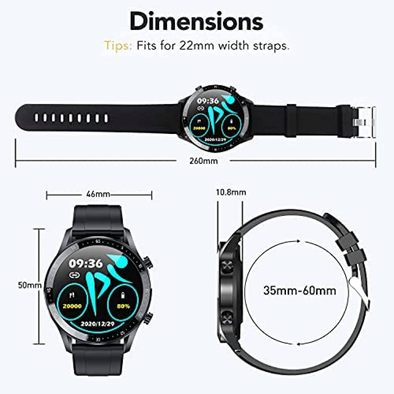 Reloj Inteligente SKMEI Compatible con iOS y Android -Negro