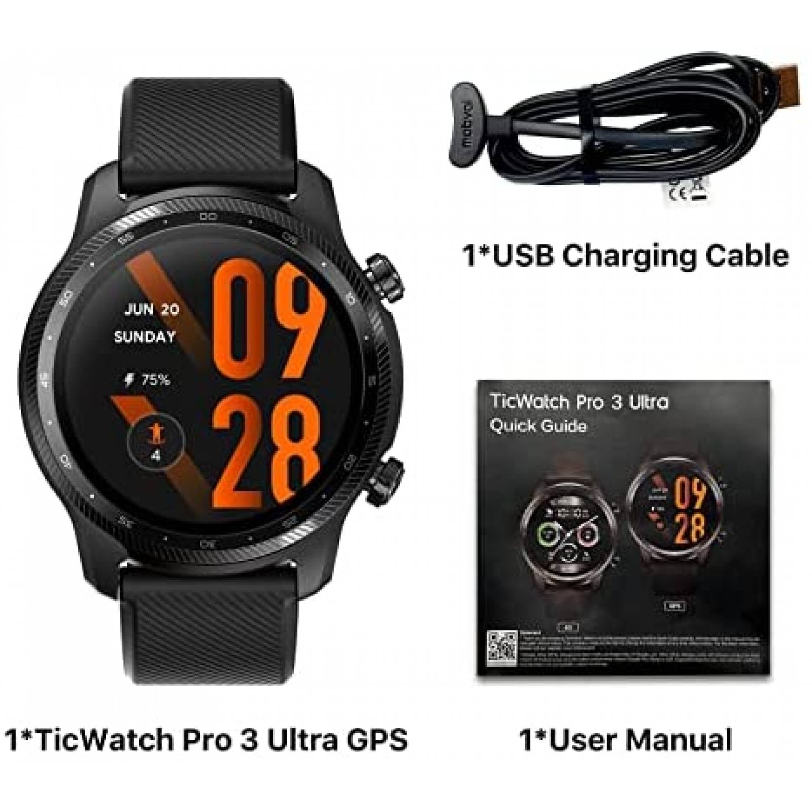 Smartwatch Ticwatch Pro 3 Ultra GPS Hombre Microfono -Negro