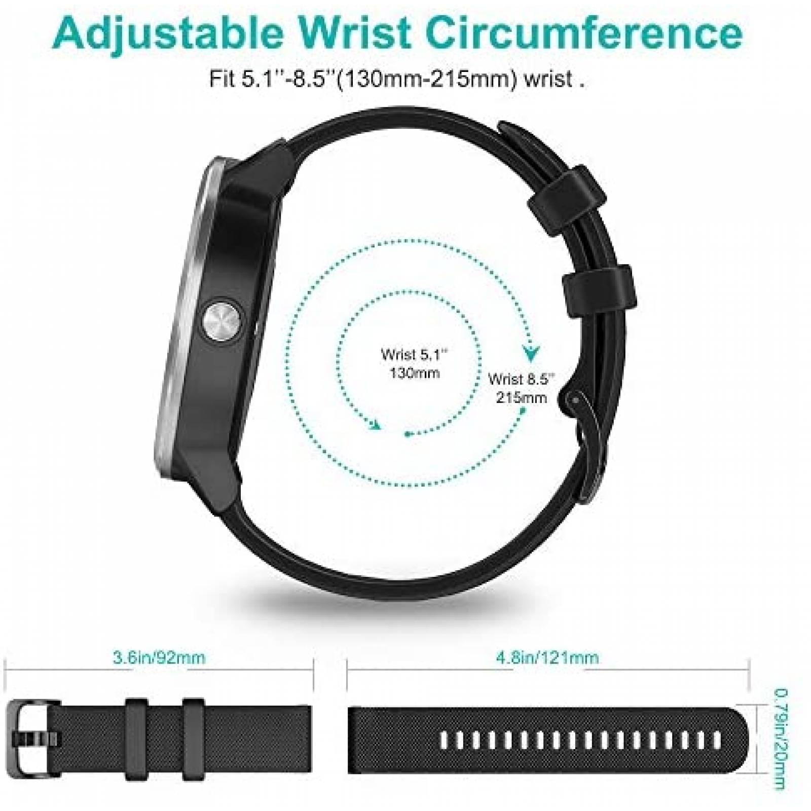Correas TUSITA 4pzas de Silicona para Reloj Inteligente