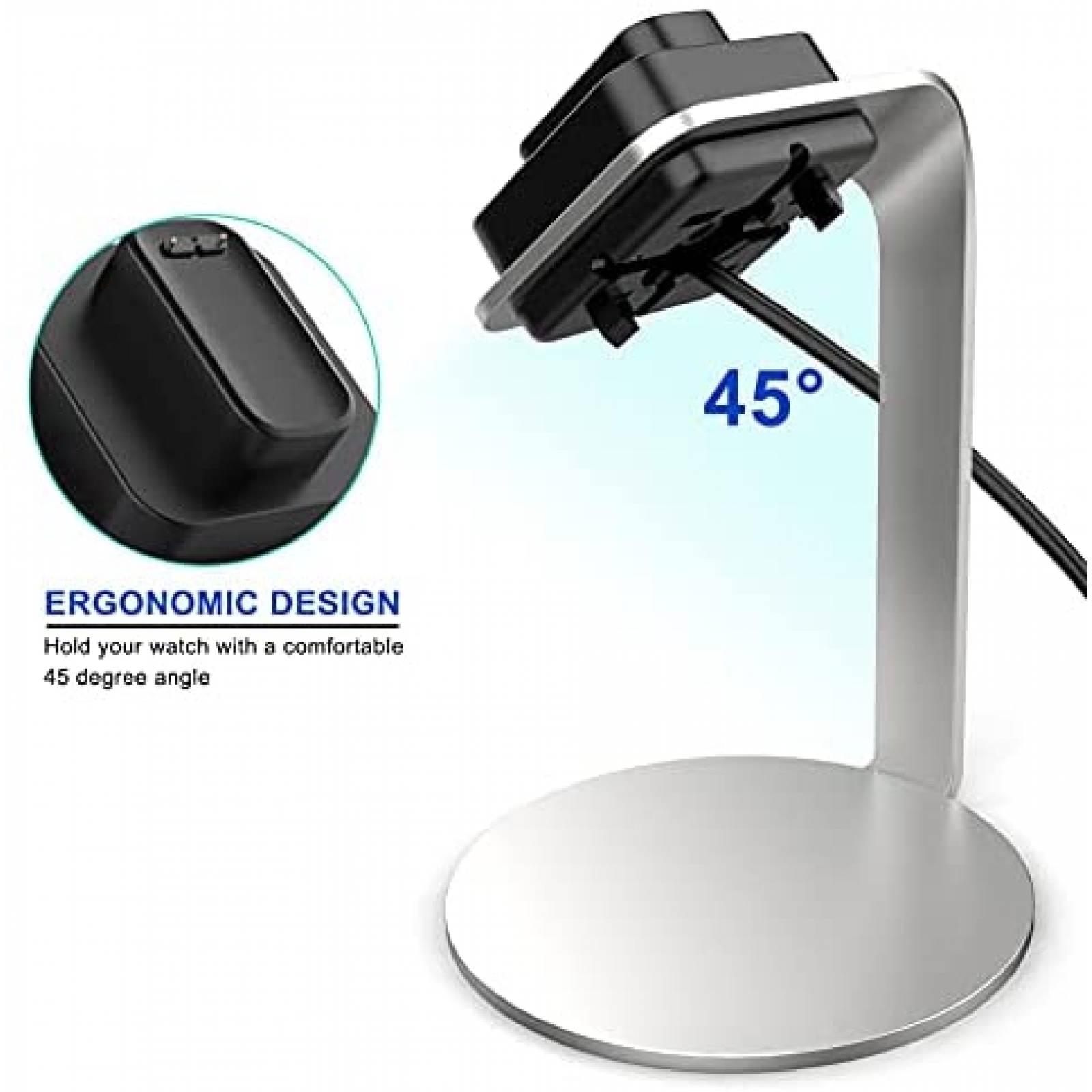 Cargador smartwatch Voakod Fitbit Luxe Compatible Aluminio