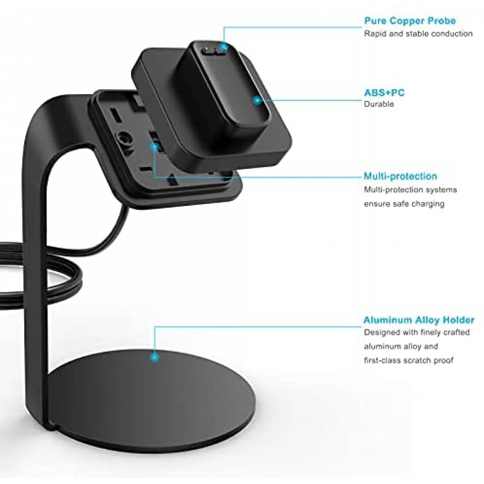 Cargador smartwatch Voakod Fitbit Luxe Compatible Aluminio