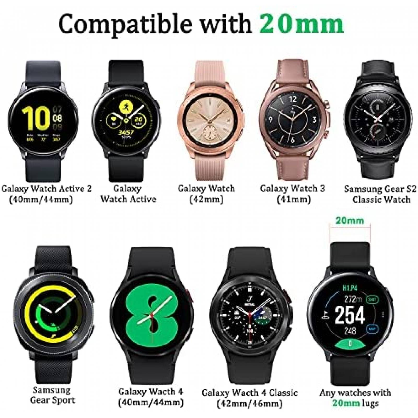 Correas Wanme 4pzas de Silicona para Samsung Galaxy Watch