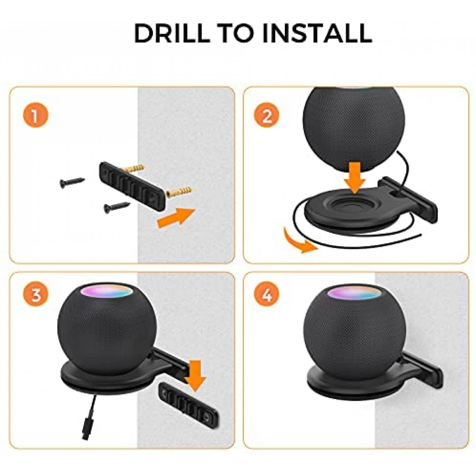 Soporte de Pared AhaStyle 2pzas para HomePod mini -Negro