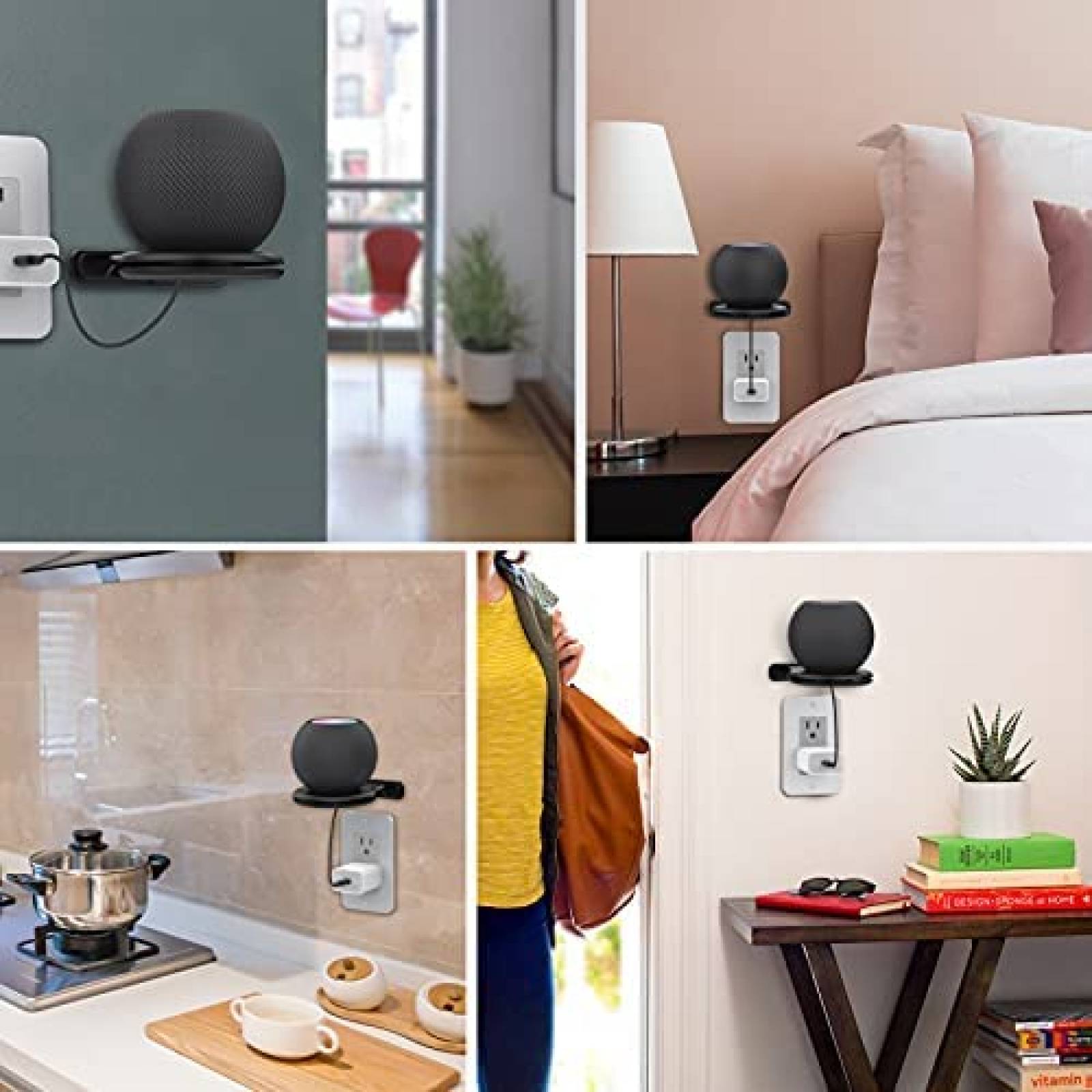 Soporte de Pared AhaStyle 2pzas para HomePod mini -Negro
