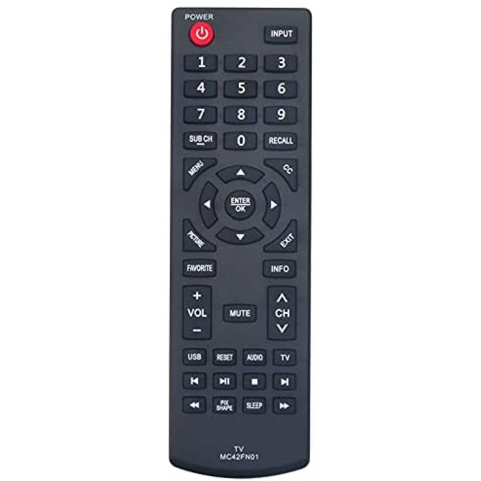 Control Remoto AIDITIYMI MC42FN01 para TV LCD Sanyo -Negro