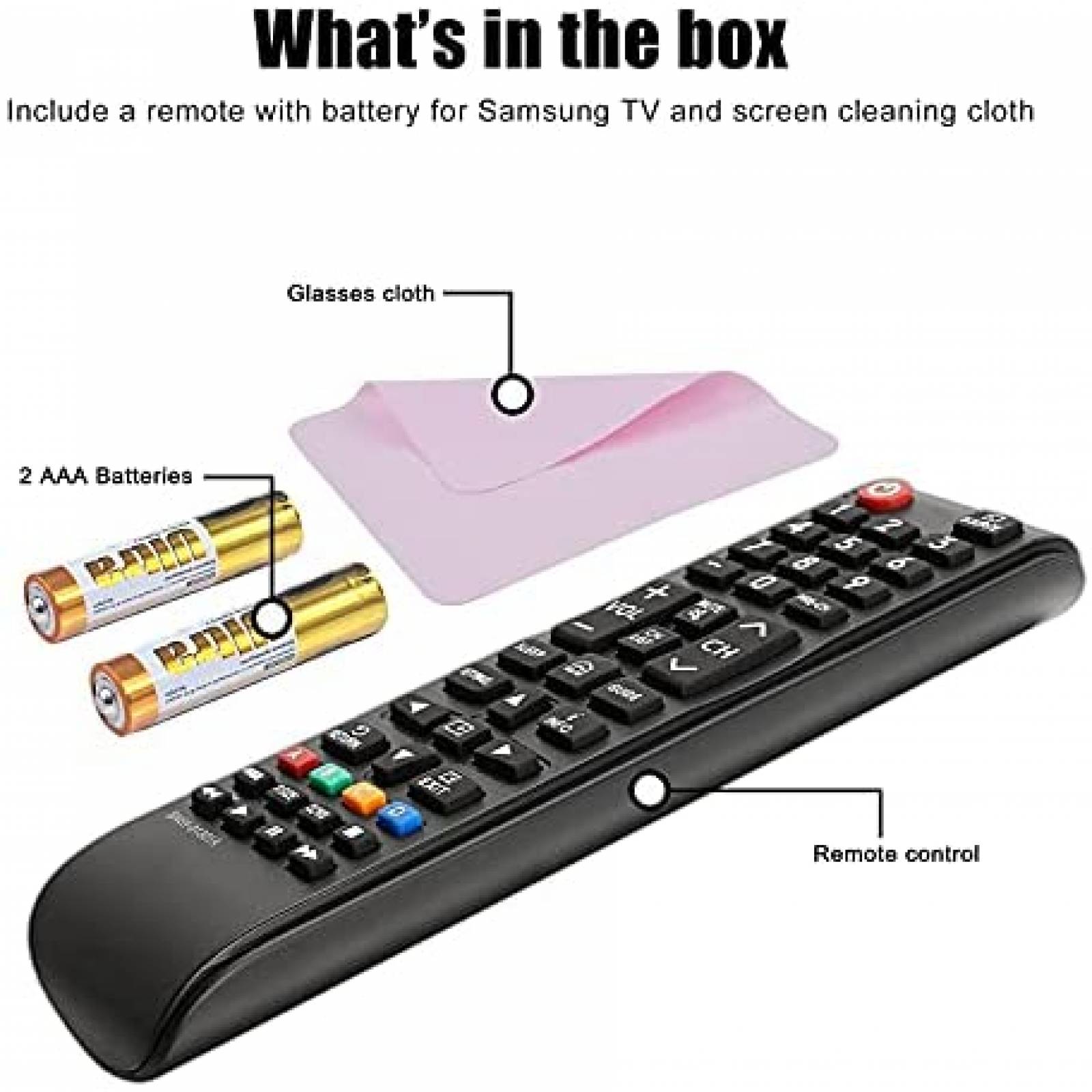 Control para television LED Samsung AWO con baterias -Negro