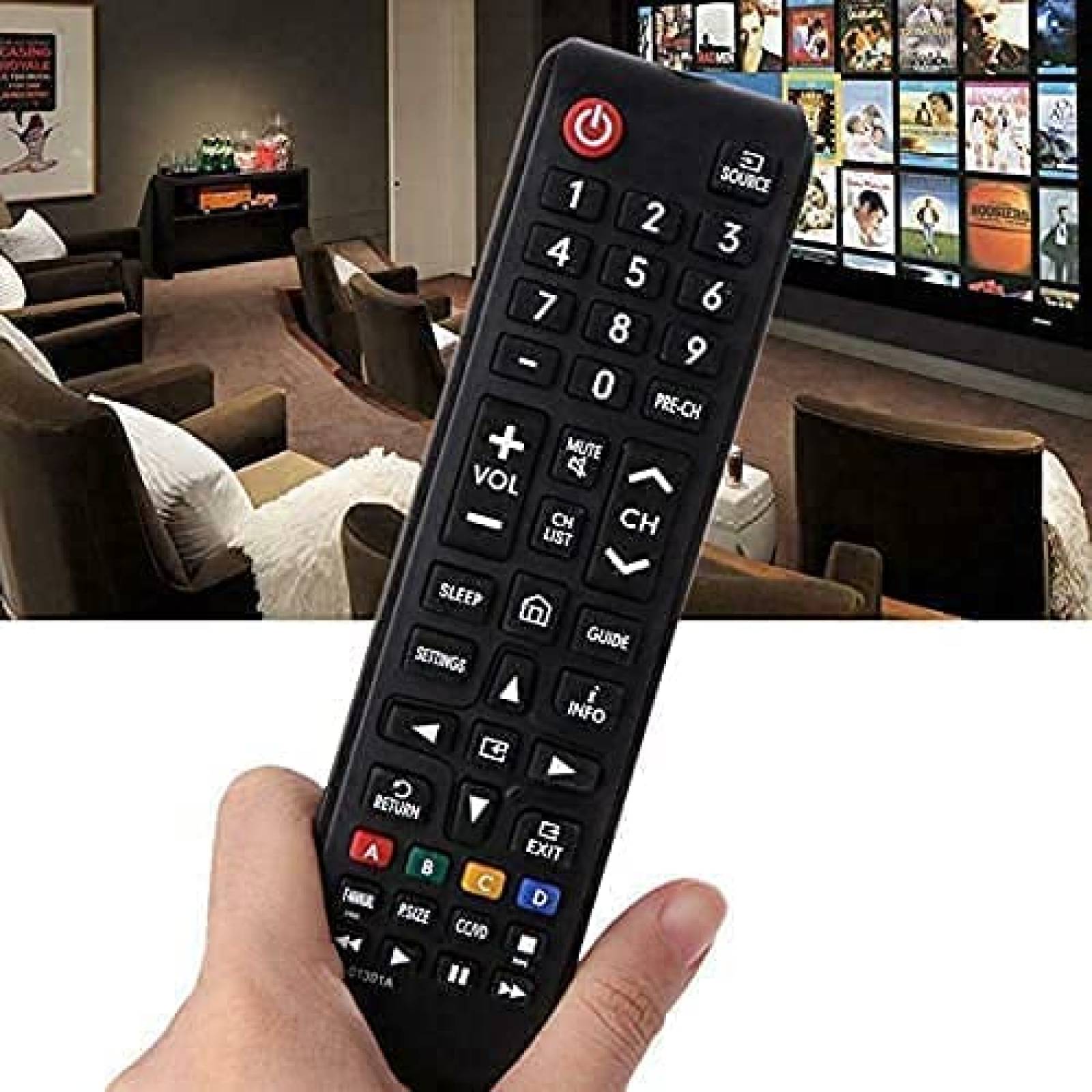 Control para television LED Samsung AWO con baterias -Negro