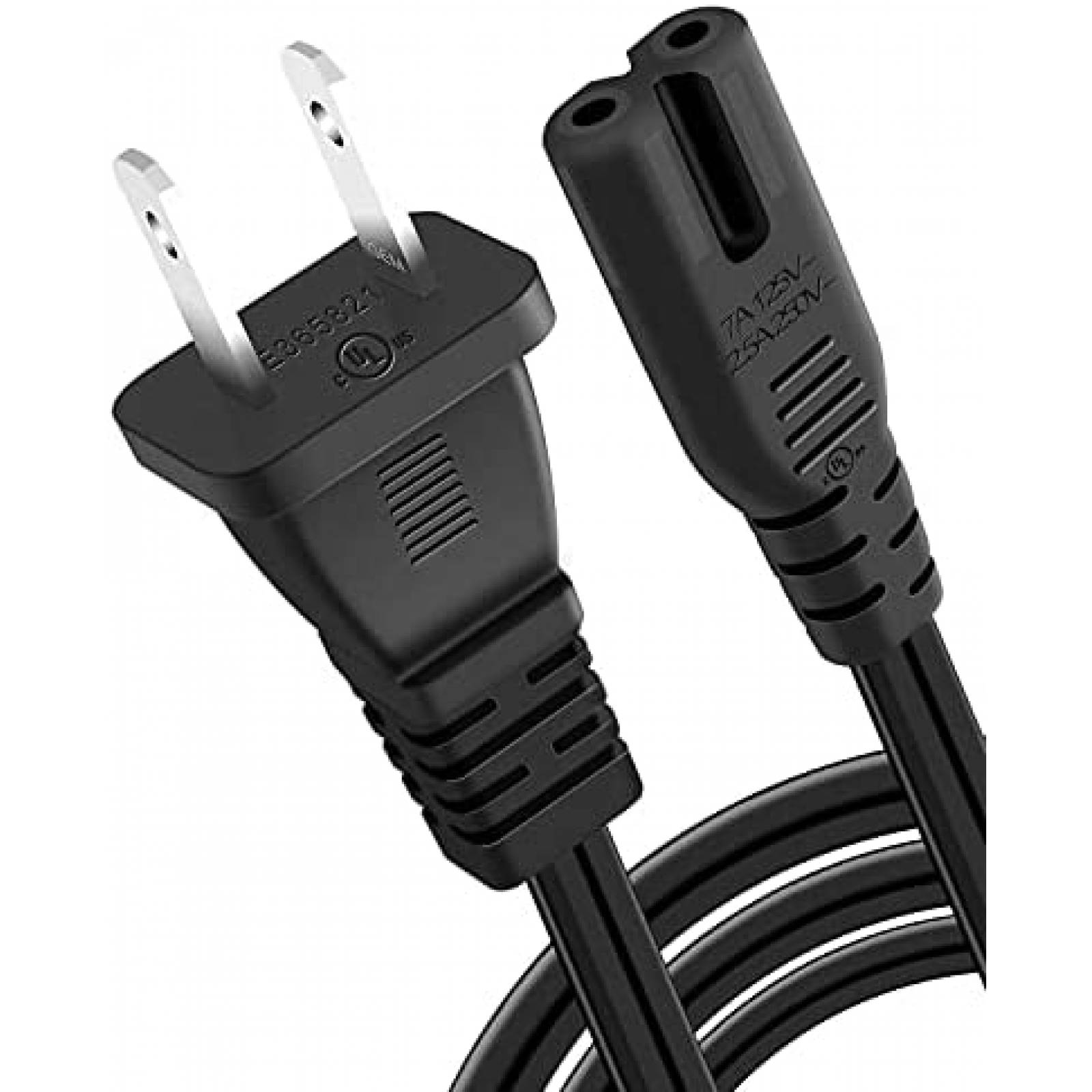 Cable de 2 dientes sin polarizar Bicmice 6ft 18AWG -Negro