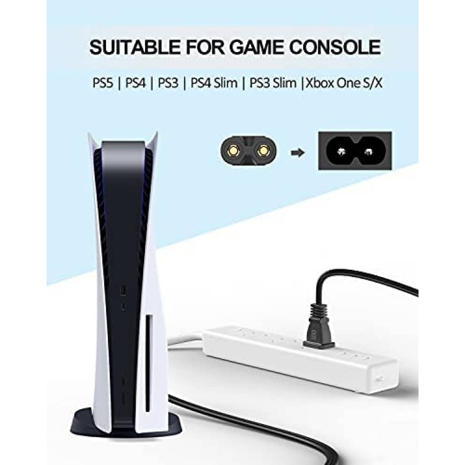 Cable de 2 dientes sin polarizar Bicmice 6ft 18AWG -Negro