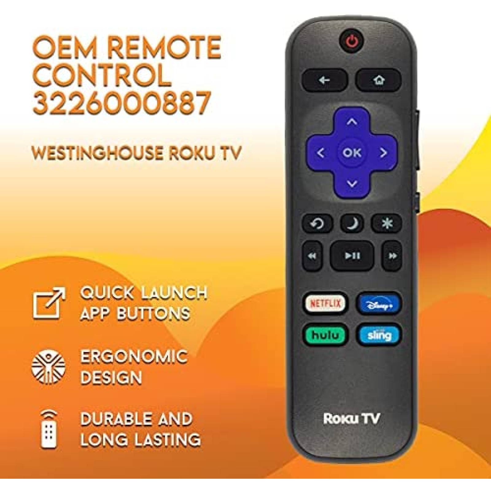 Control Caja tv Ceybo Westinghouse Roku TV Sin Emparejado