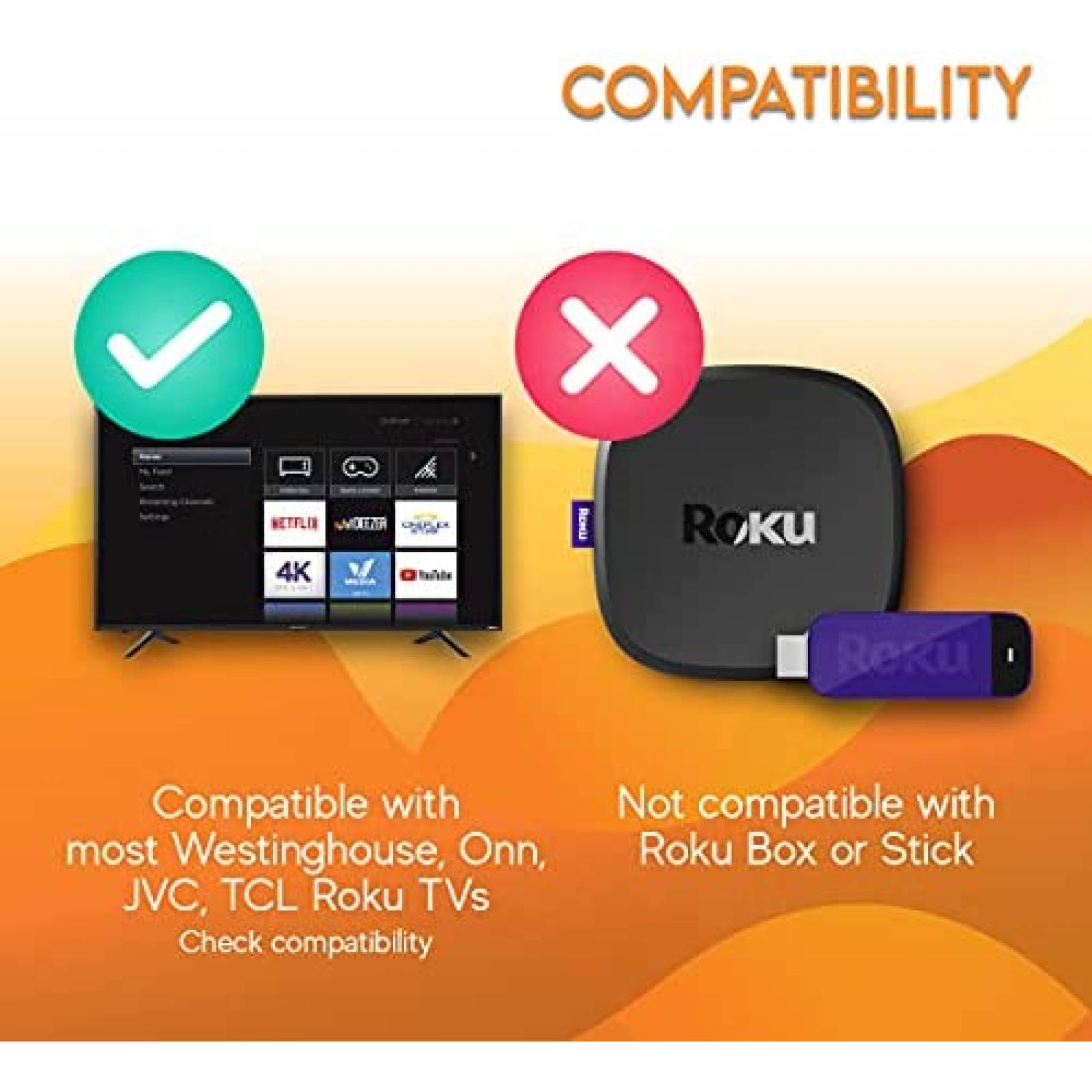Control Caja tv Ceybo Westinghouse Roku TV Sin Emparejado