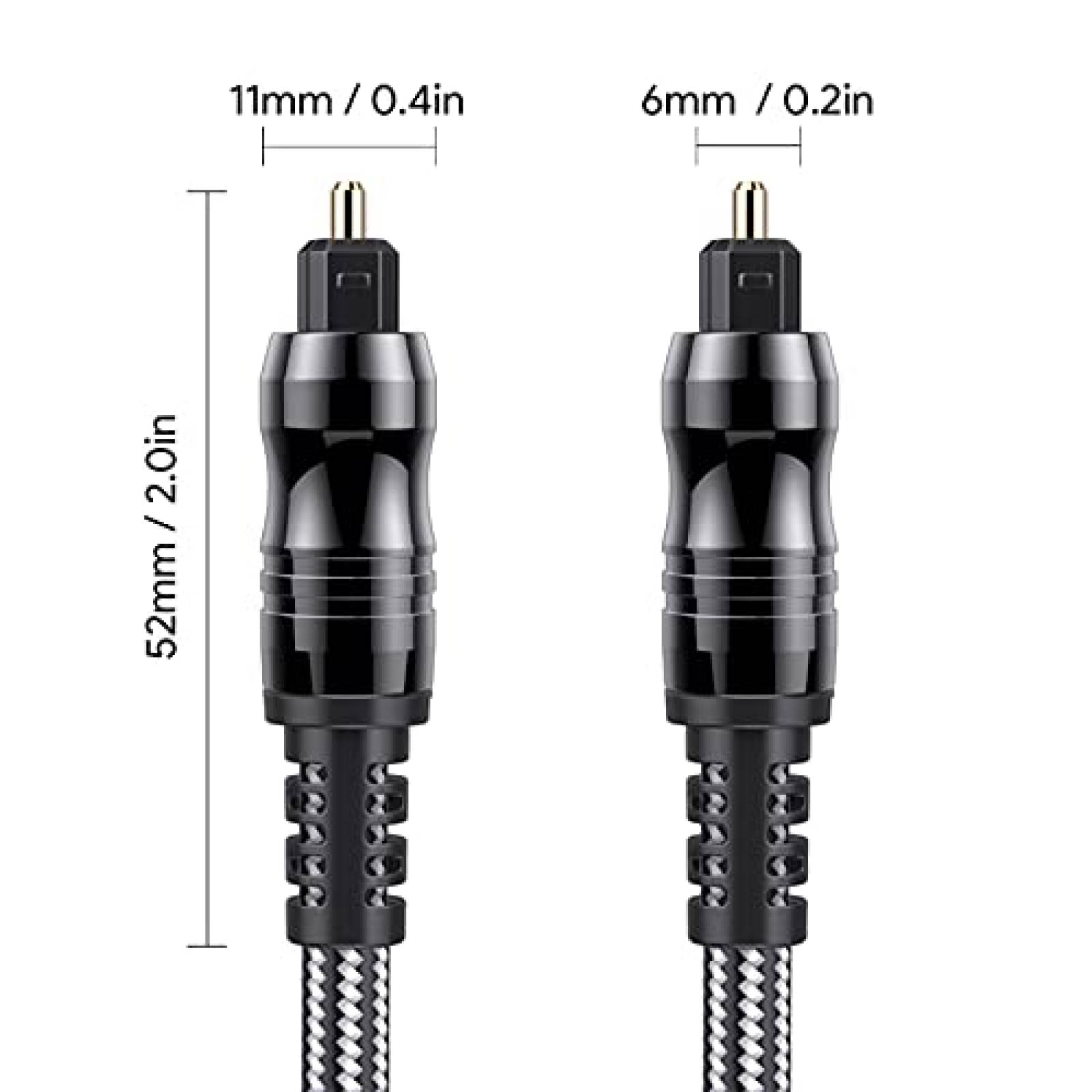 Cable de Audio optico CGCWW S/PDIF de 15 Pies -Negro