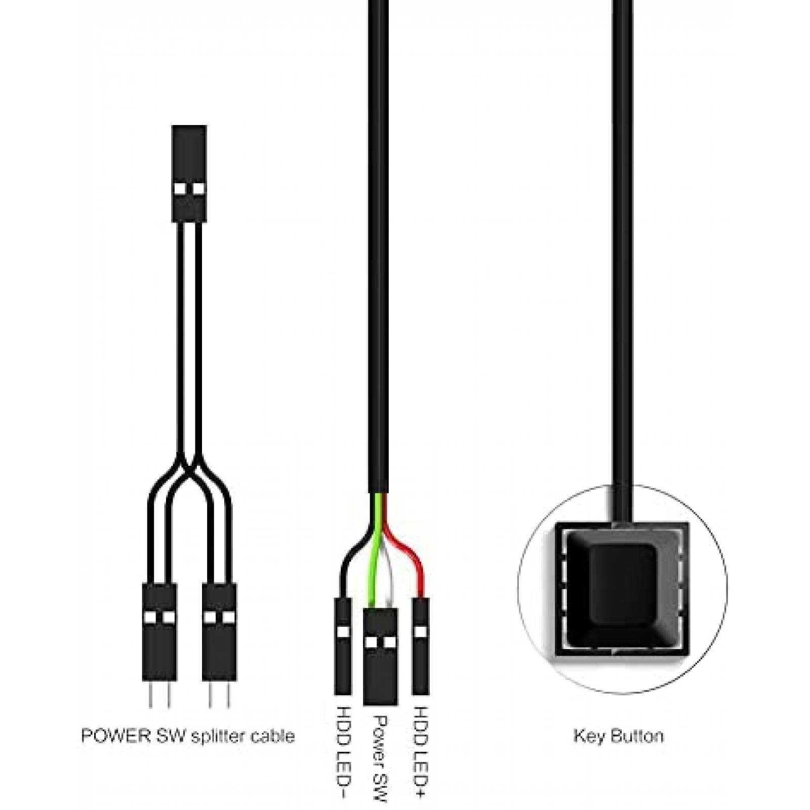 Cable Fuente Poder DKE Adaptador 2M Motherboard -Negro