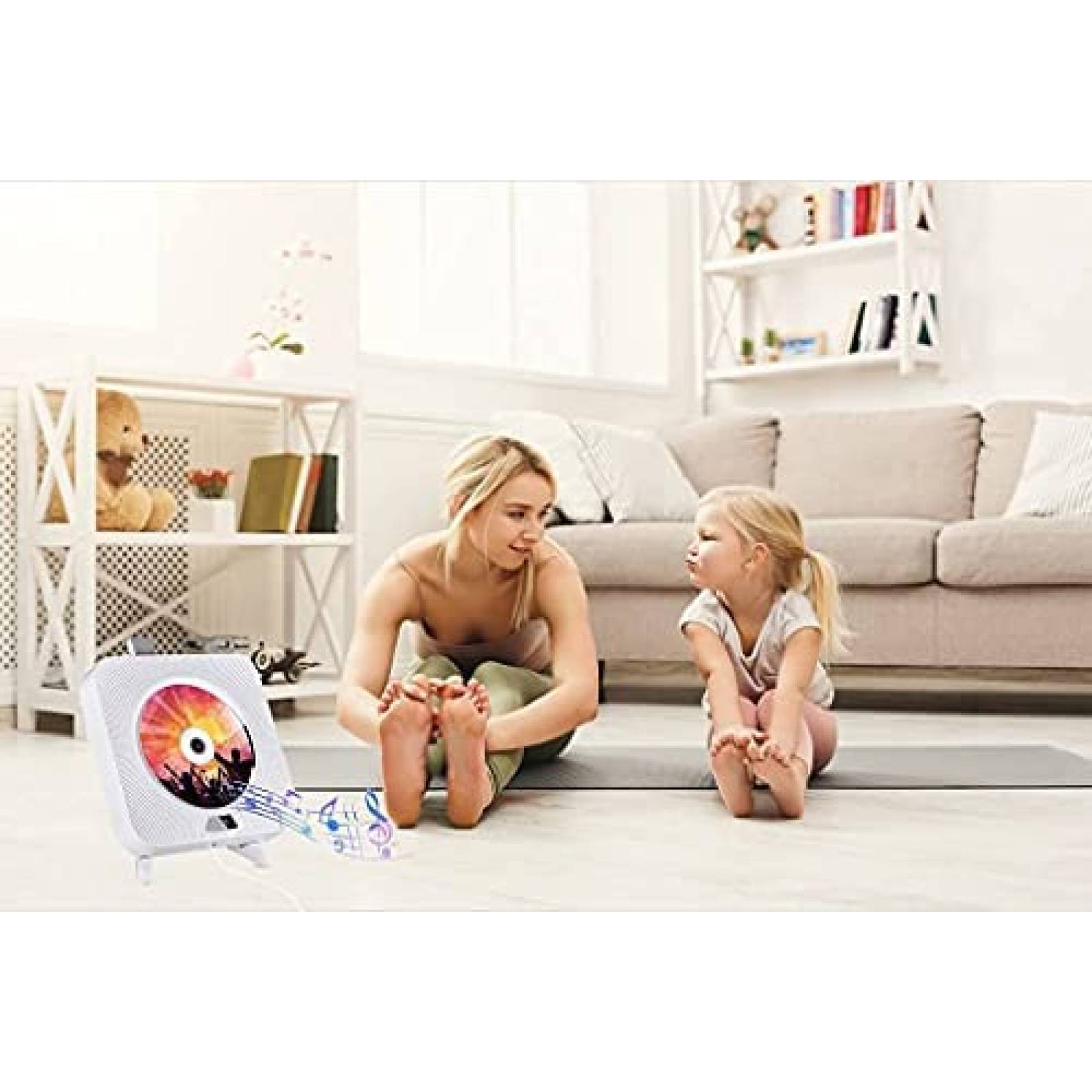 Reproductor de CD's Portatil Gimigo con Bocina Hifi -Blanco