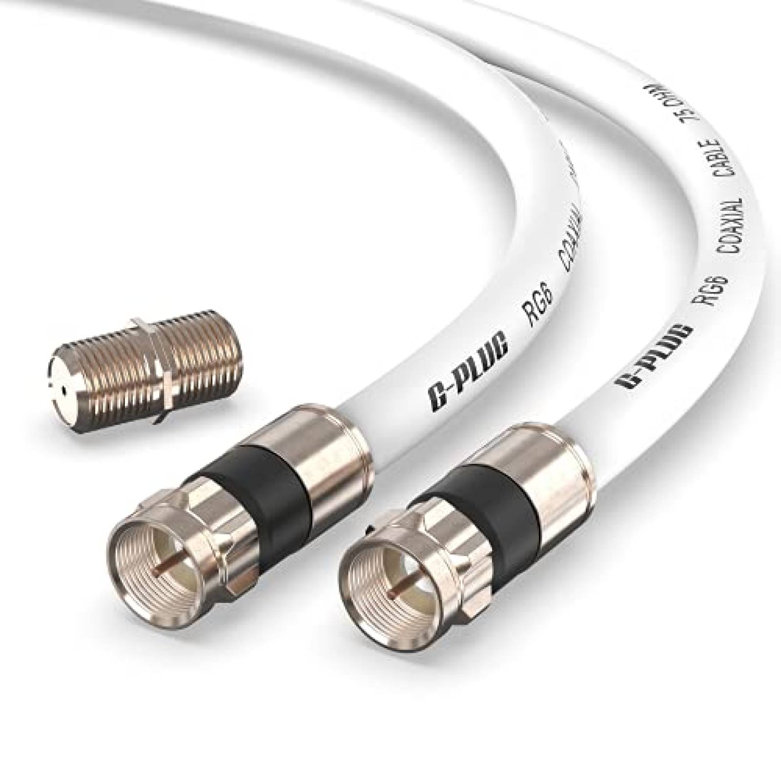 Cable Coaxial G-PLUG RG6 15ft para Seal de Internet -Blanco