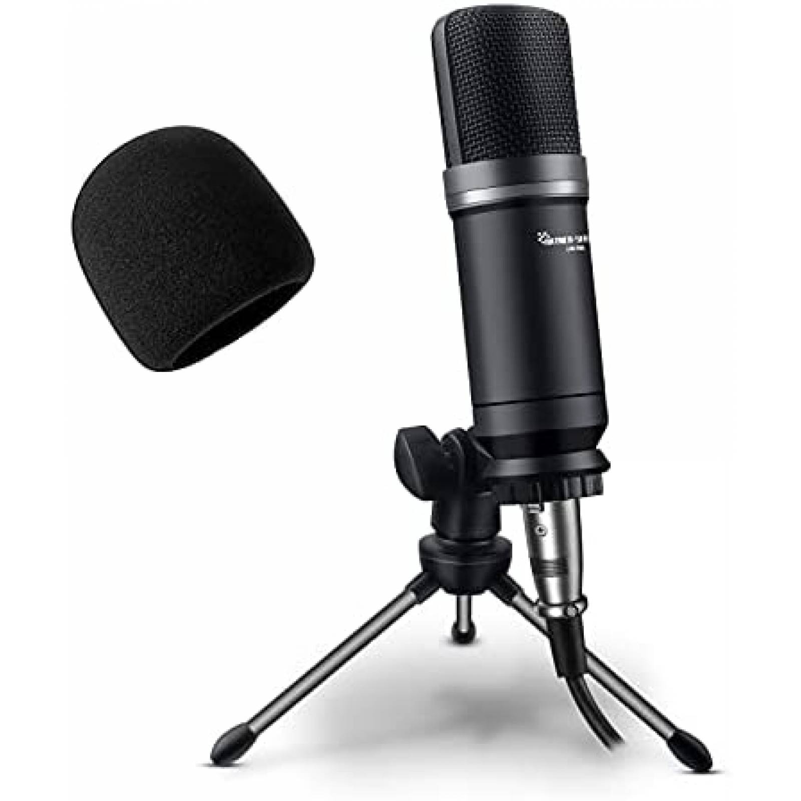 Microfono Condensador Hayner-Seek c/Filtro Pop+Tripie -Negro