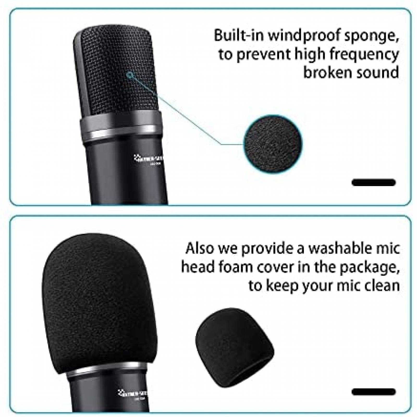 Microfono Condensador Hayner-Seek c/Filtro Pop+Tripie -Negro