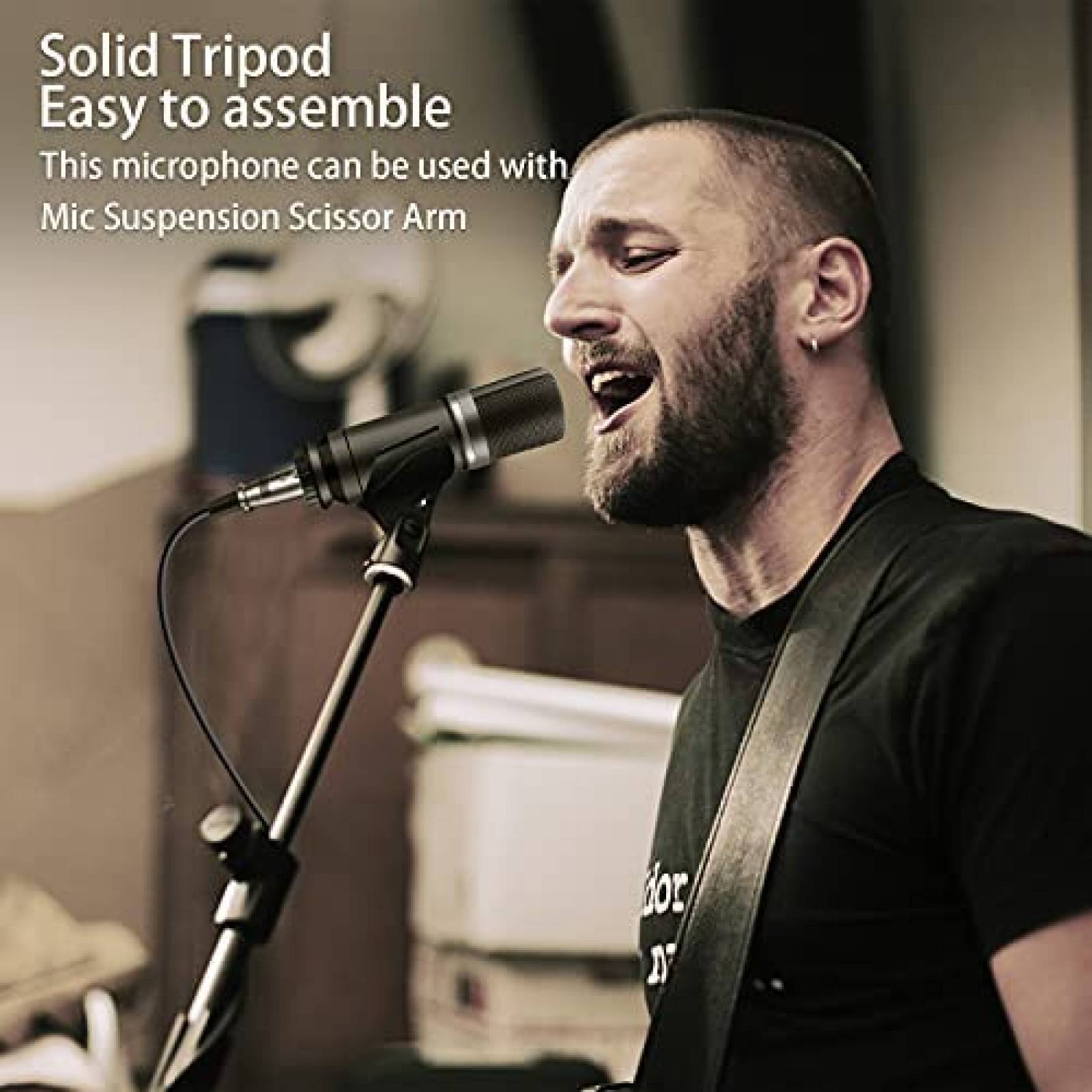 Microfono Condensador Hayner-Seek c/Filtro Pop+Tripie -Negro