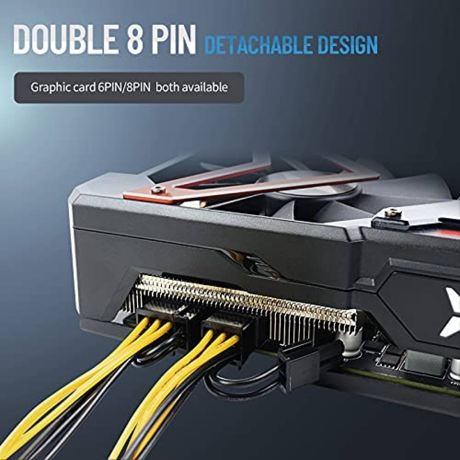 Cables PCIe HONEYWHALE 6pzas Hembra a Macho Dual de 8 pines