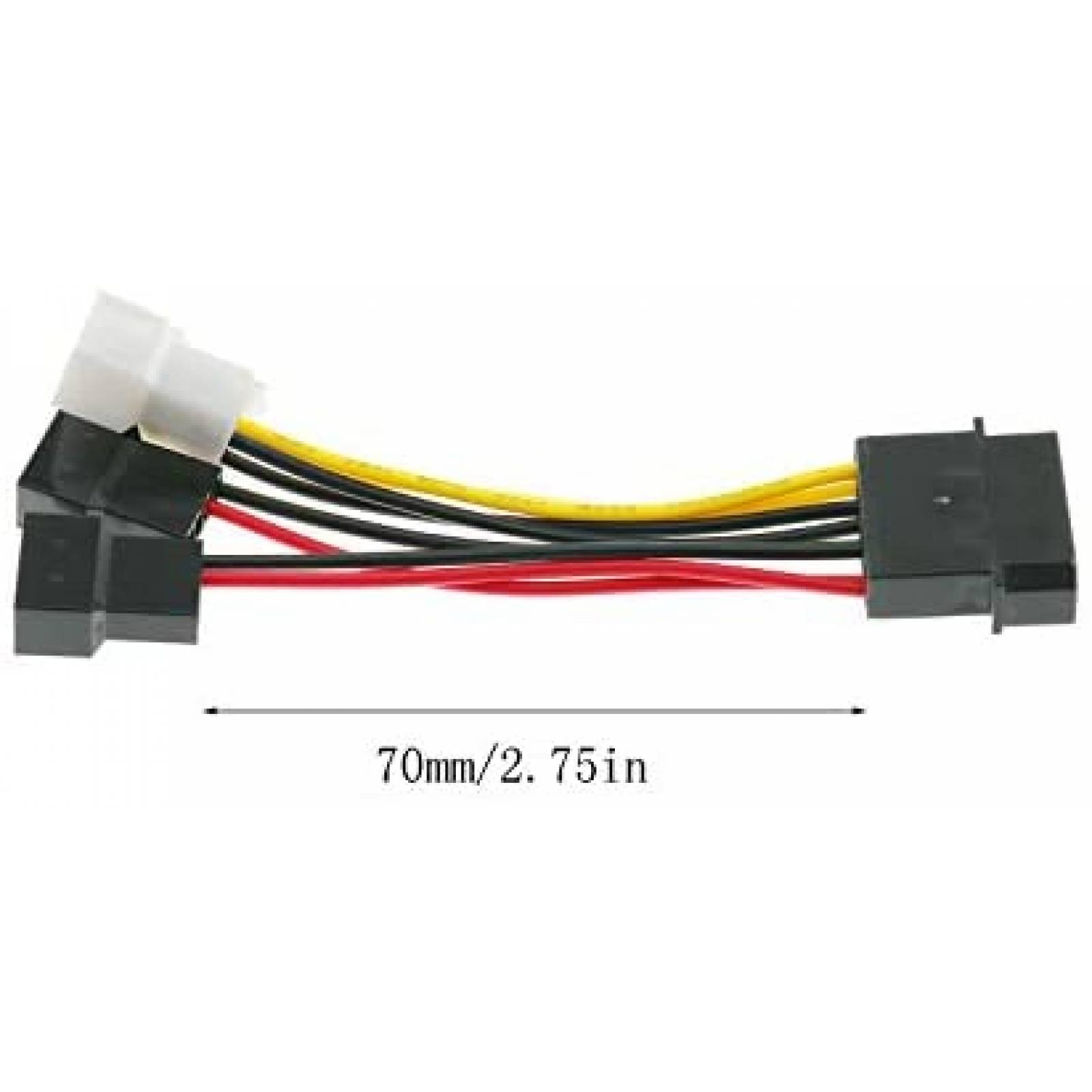 Cable de 4-pin Molex a 6-pin ITROLLE 2x5V 22 gauge -Negro