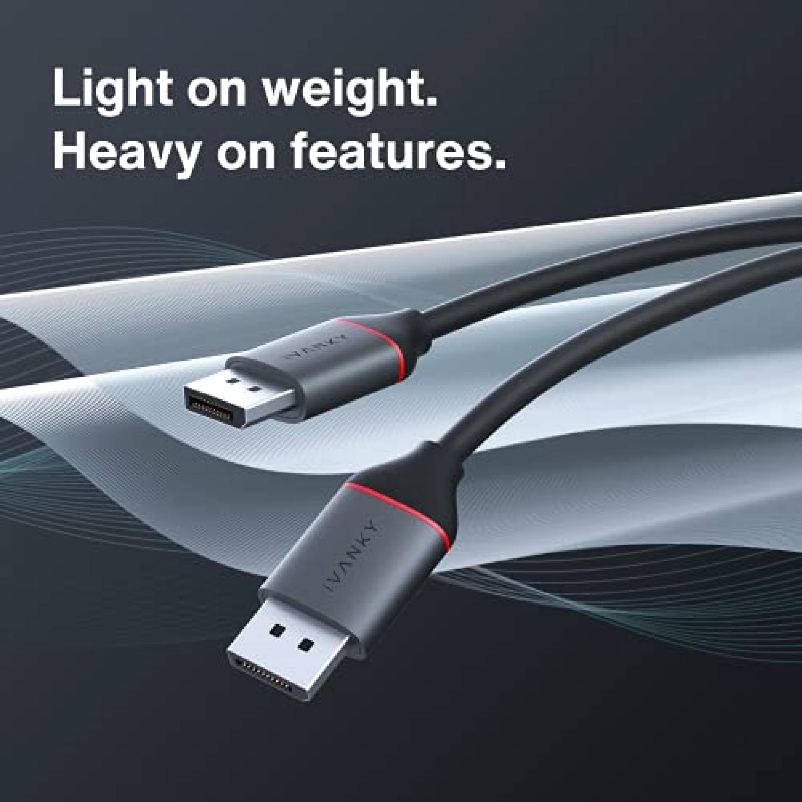 Cable DisplayPort iVANKY DP de 10 pies 144Hz -Gris