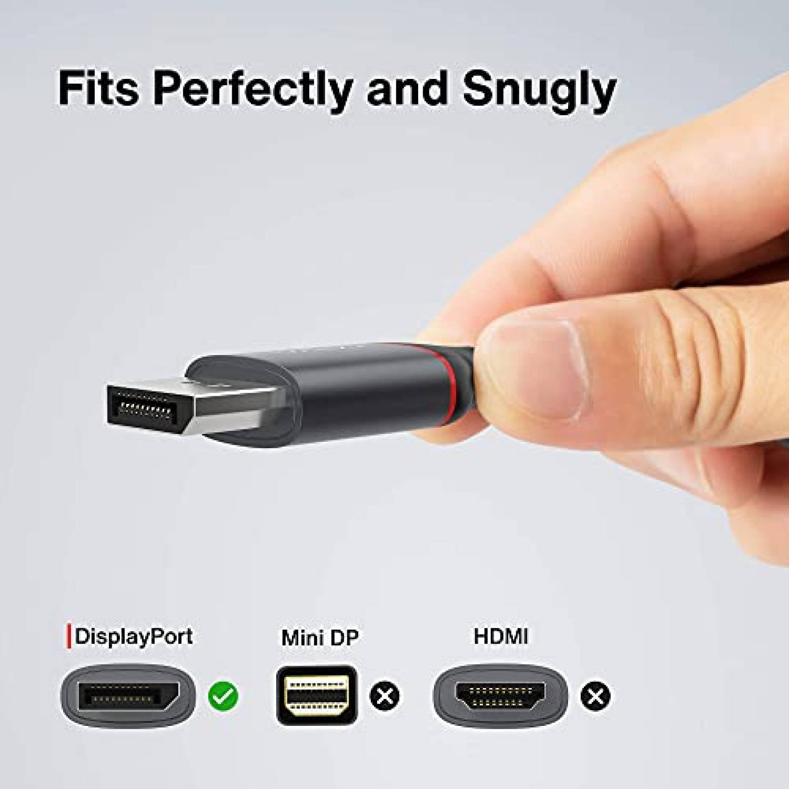 Cable DisplayPort iVANKY DP de 10 pies 144Hz -Gris