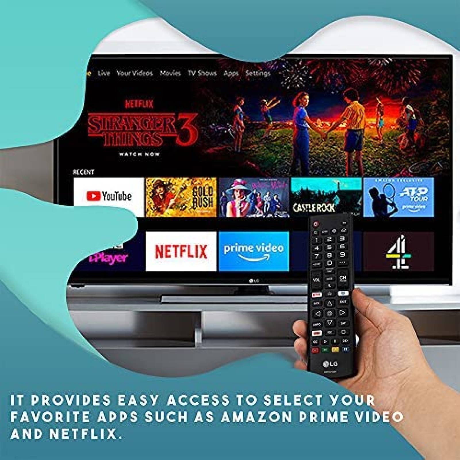 Control Remoto LG akb75675304 para Smart TV -Negro