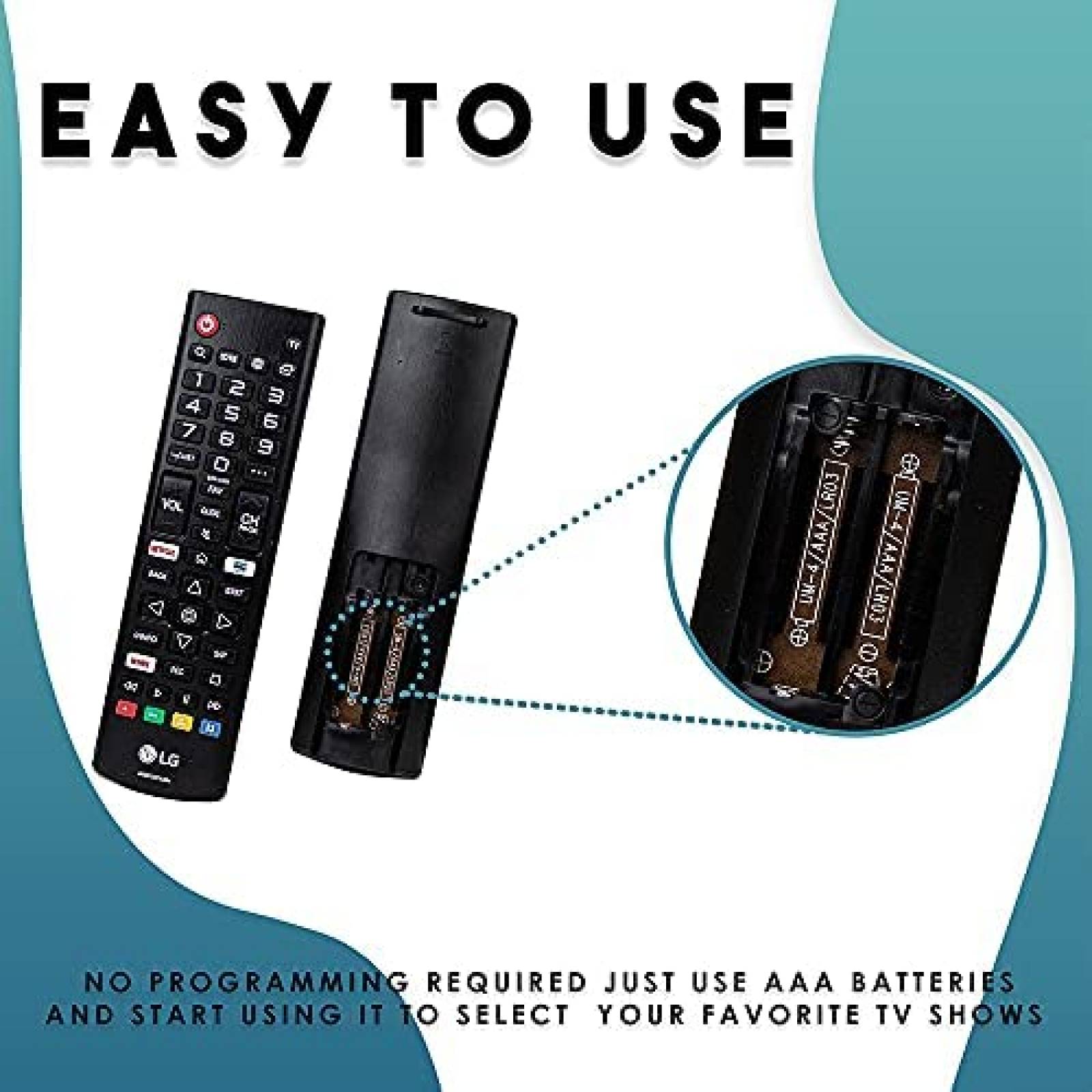 Control Remoto LG akb75675304 para Smart TV -Negro