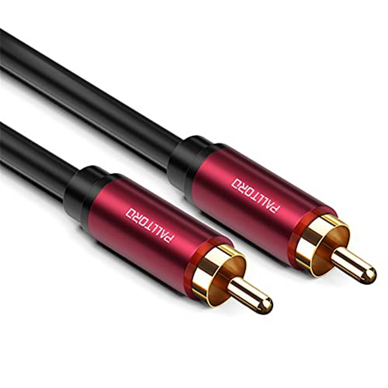 Cable RCA PALLTORO doble blindado de 3.2 pies -Rojo