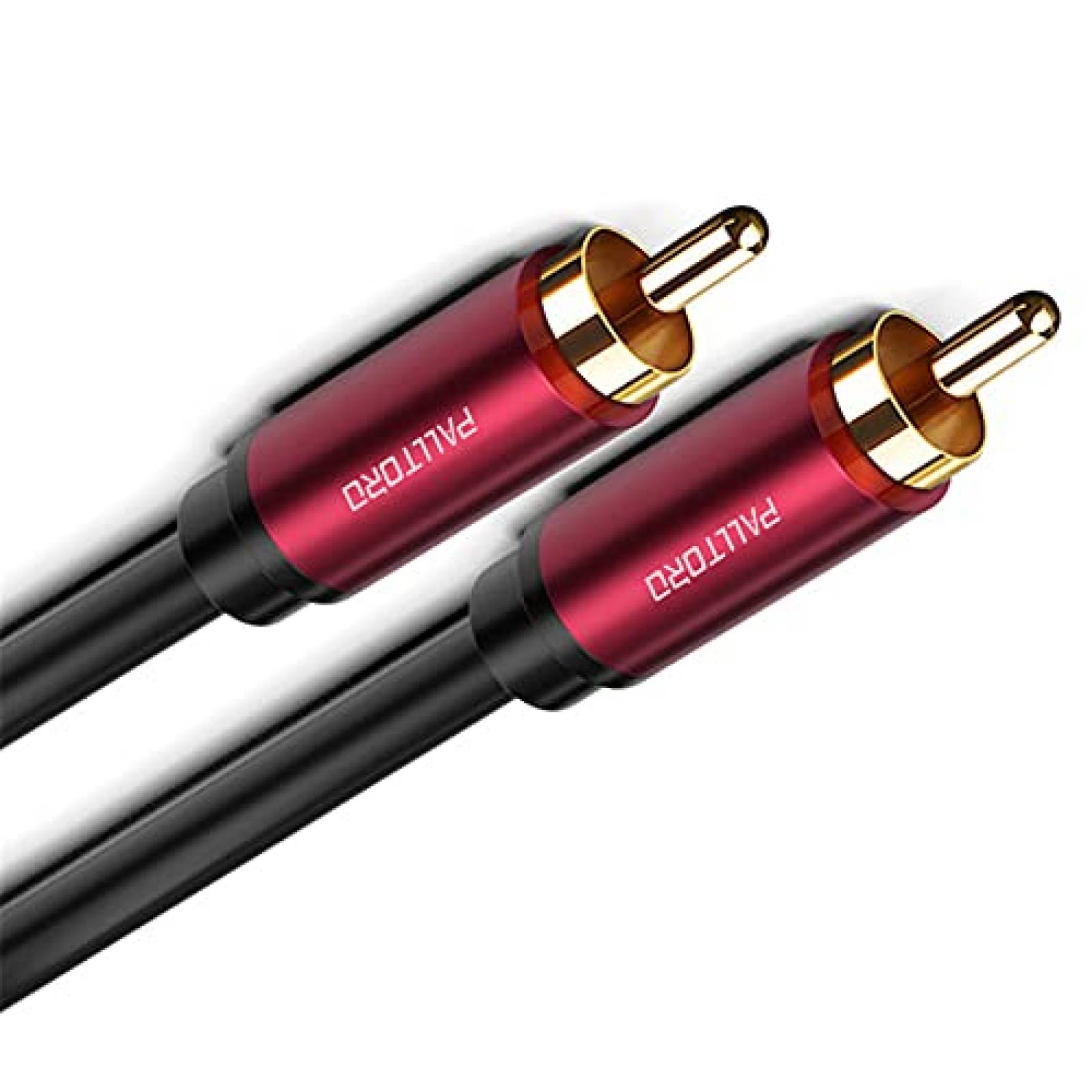 Cable RCA PALLTORO doble blindado de 3.2 pies -Rojo