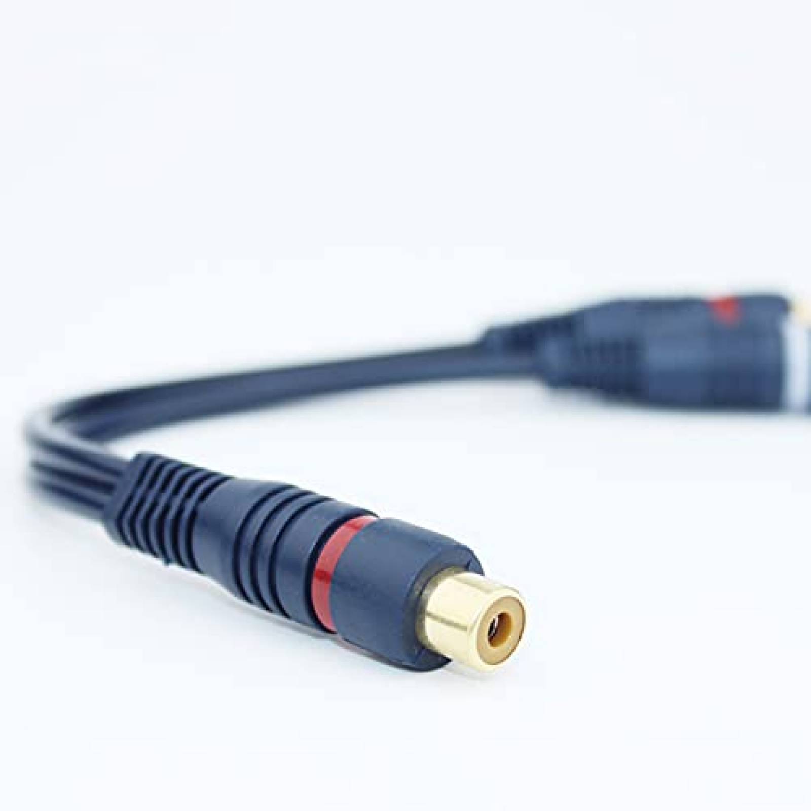 Pack cable RCA hembra a 2 RCA macho pobod x4 7.8" -Negro