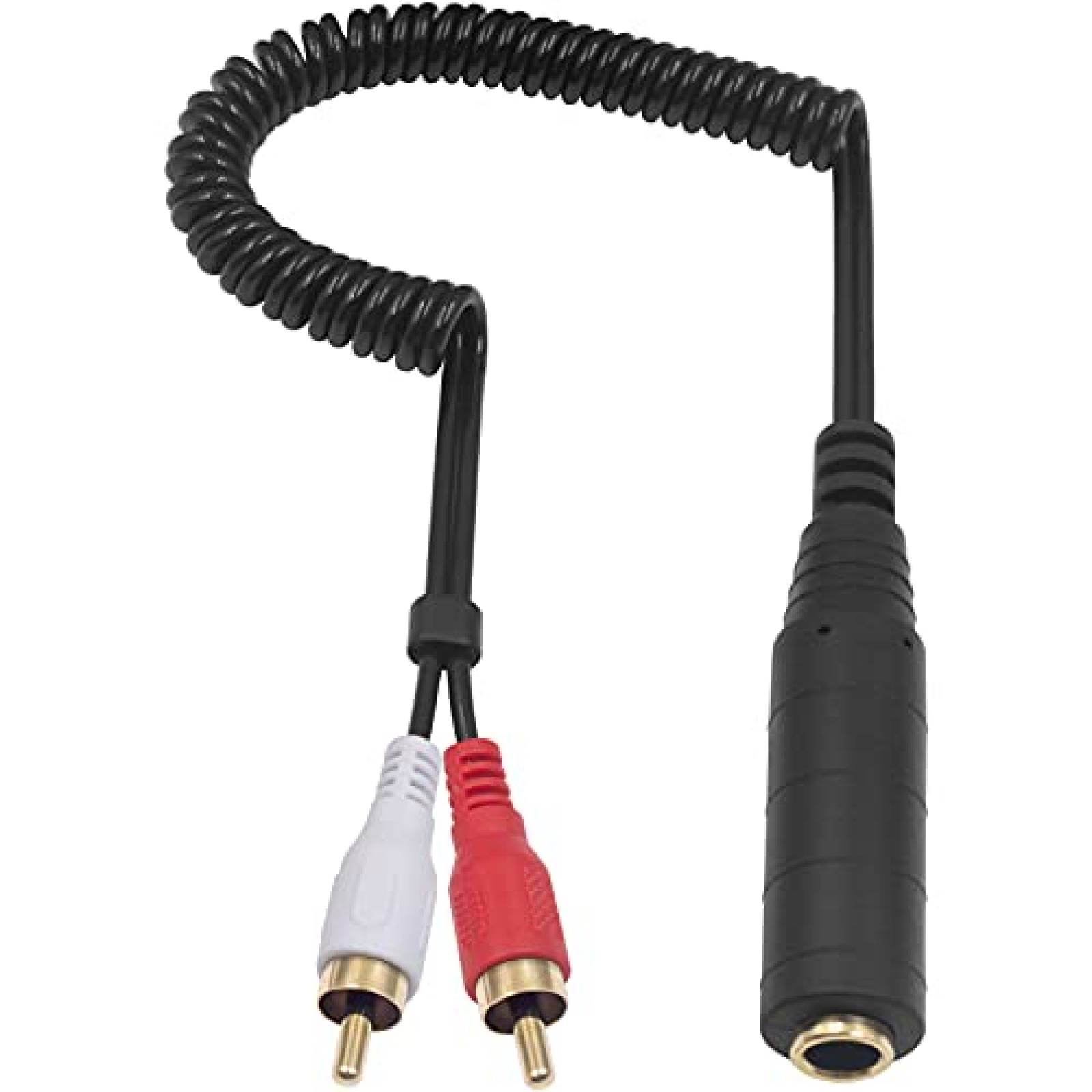 Cable 2 RCA a adaptador 1/4 hembra Poyiccot 2.6ft -Negro