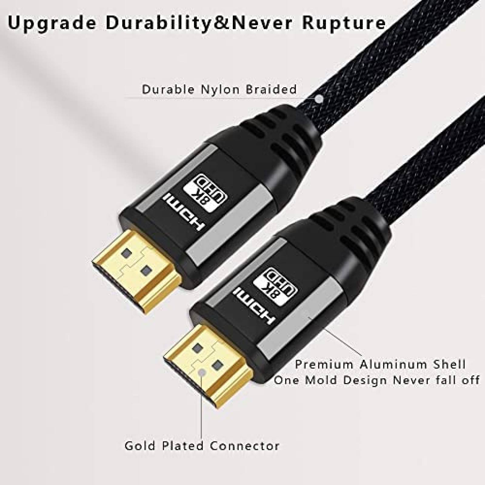 Cable HDMI QCEs HDMI-CABLE-8K-2M 8K 6.6 pies Compatible