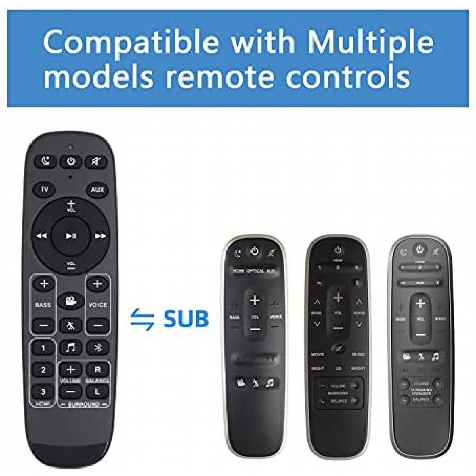 Control remoto Qzanyee Life para sistema de barra de sonido