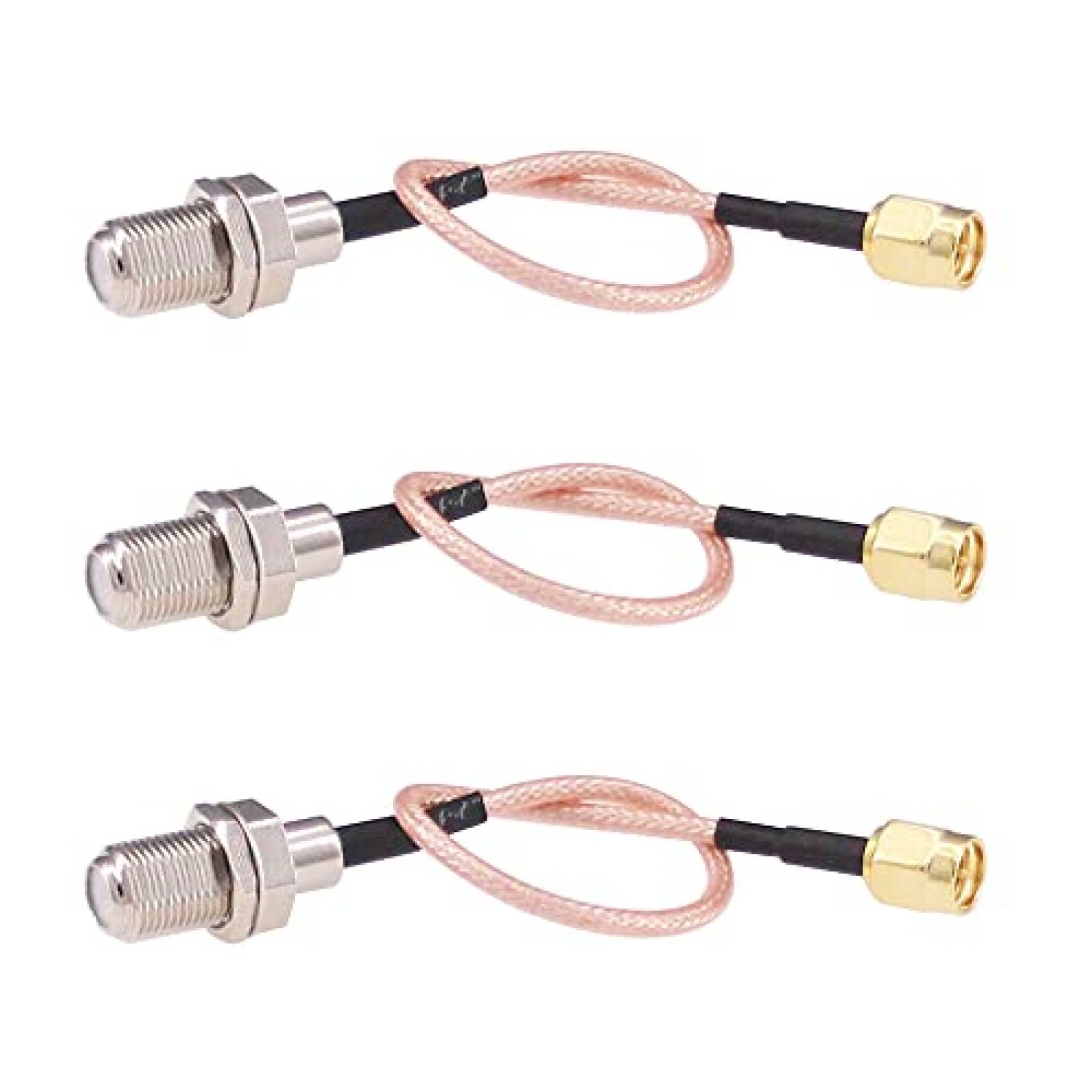 Pack cable coaxial SMA RFaha F04-3 x3 de 6-pin -Rosa