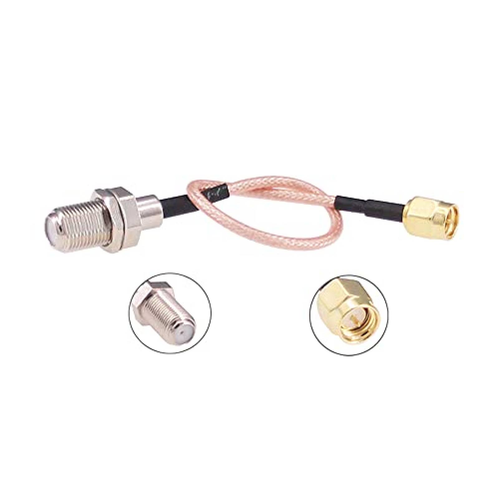 Pack cable coaxial SMA RFaha F04-3 x3 de 6-pin -Rosa