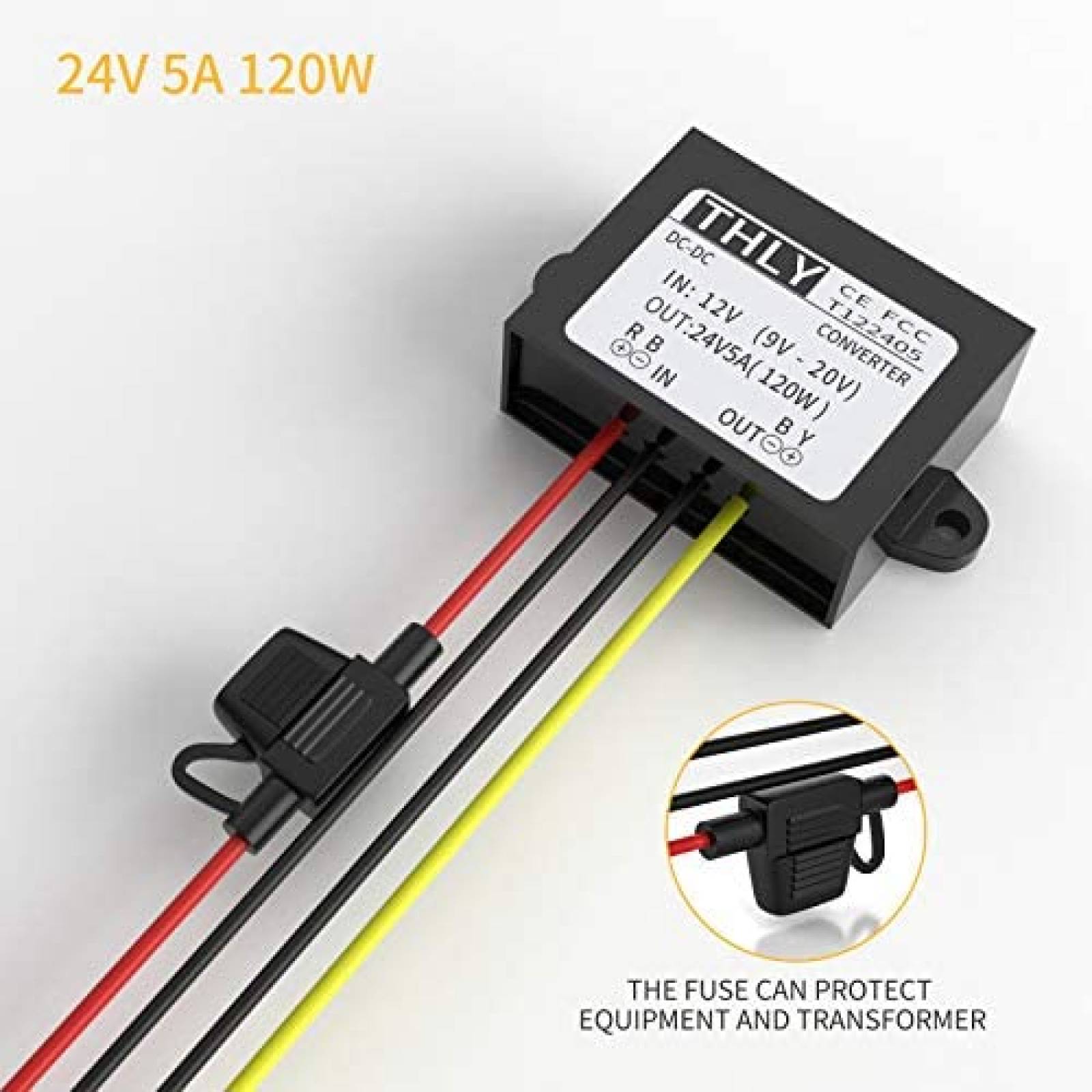Convertidor de Poder THLY de 12V a 24V 120W -Negro