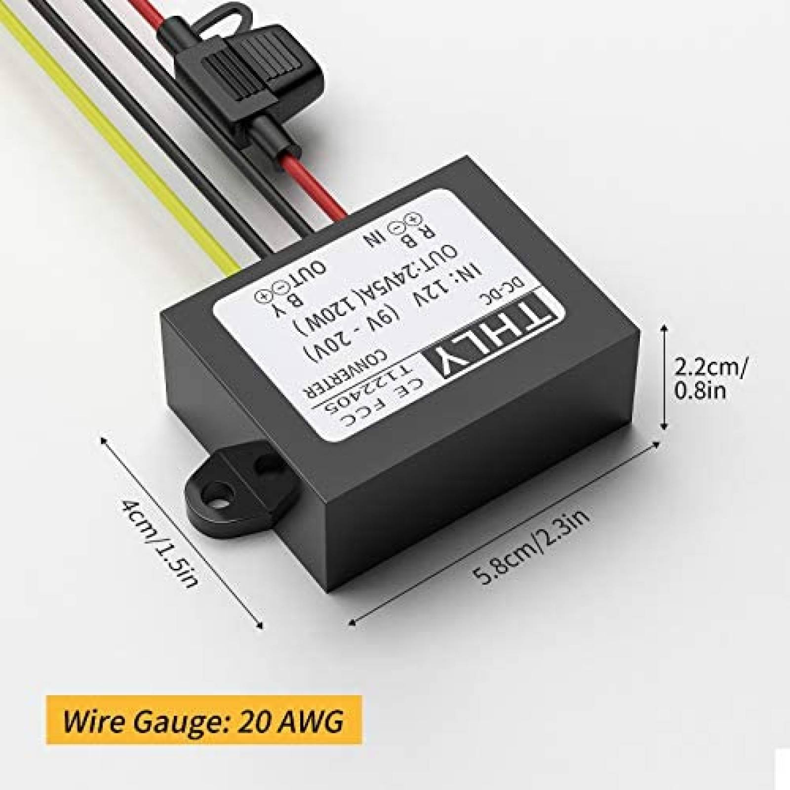 Convertidor de Poder THLY de 12V a 24V 120W -Negro