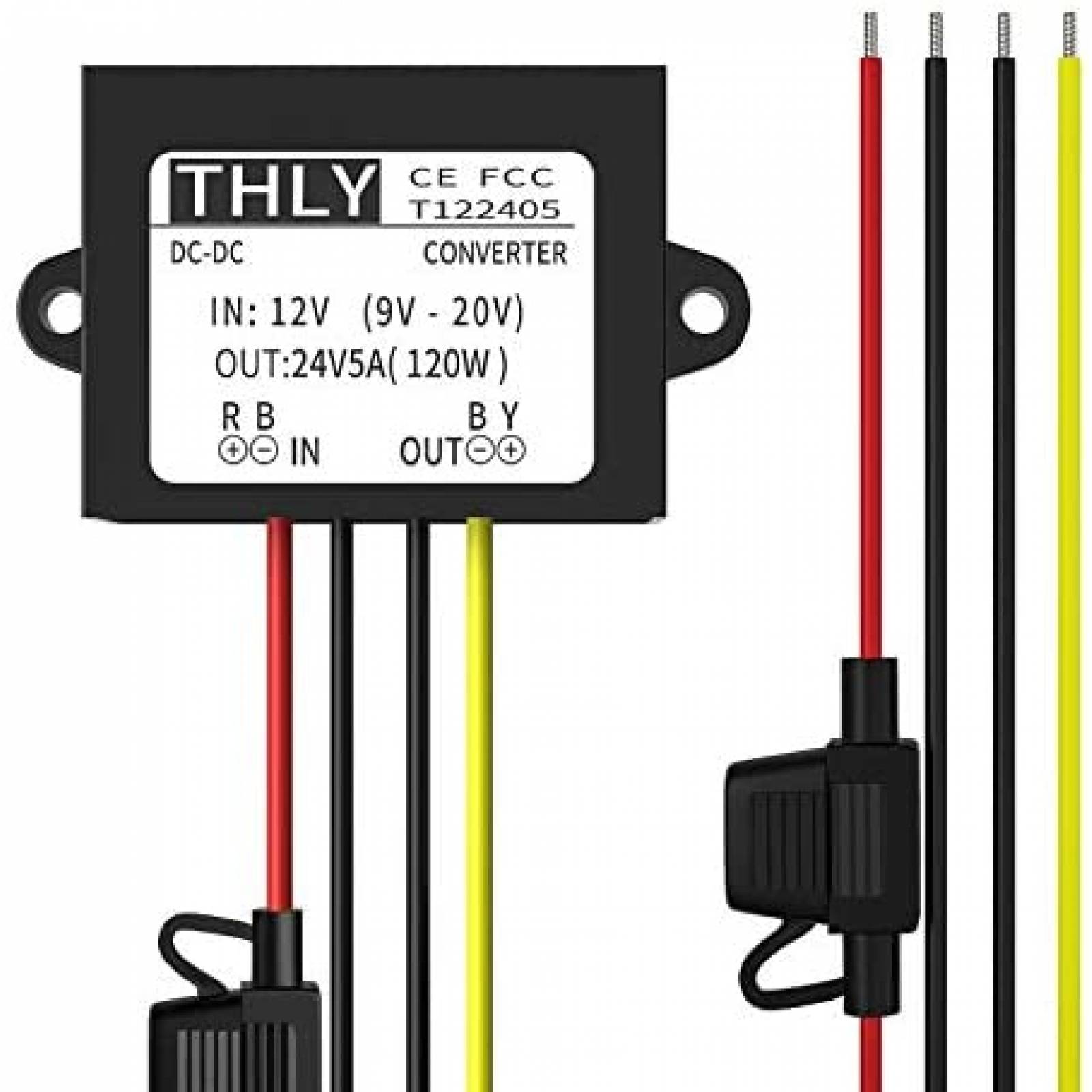 Convertidor de Poder THLY de 12V a 24V 120W -Negro