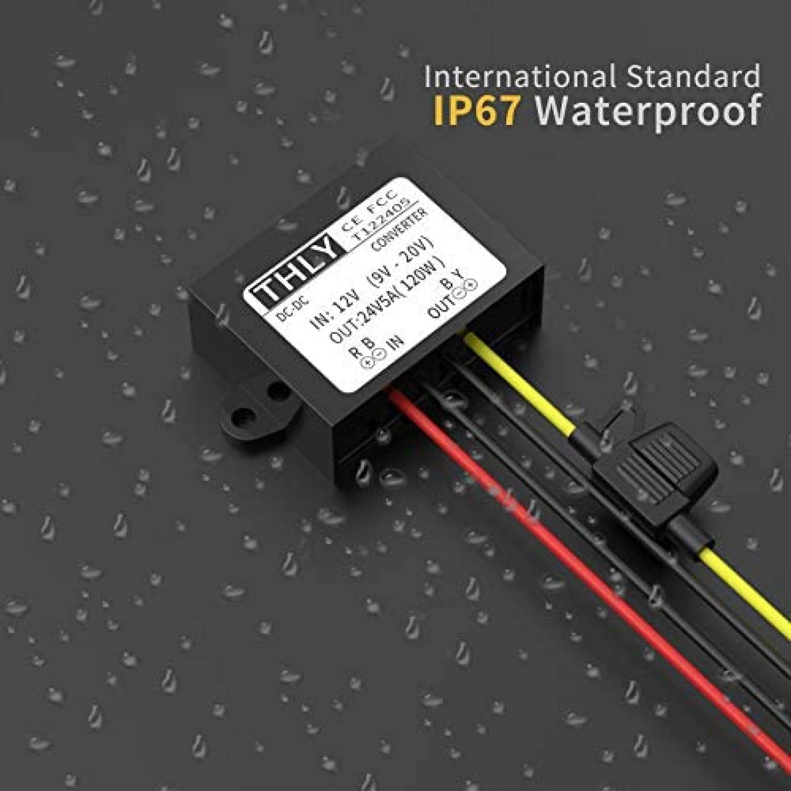 Convertidor de Poder THLY de 12V a 24V 120W -Negro