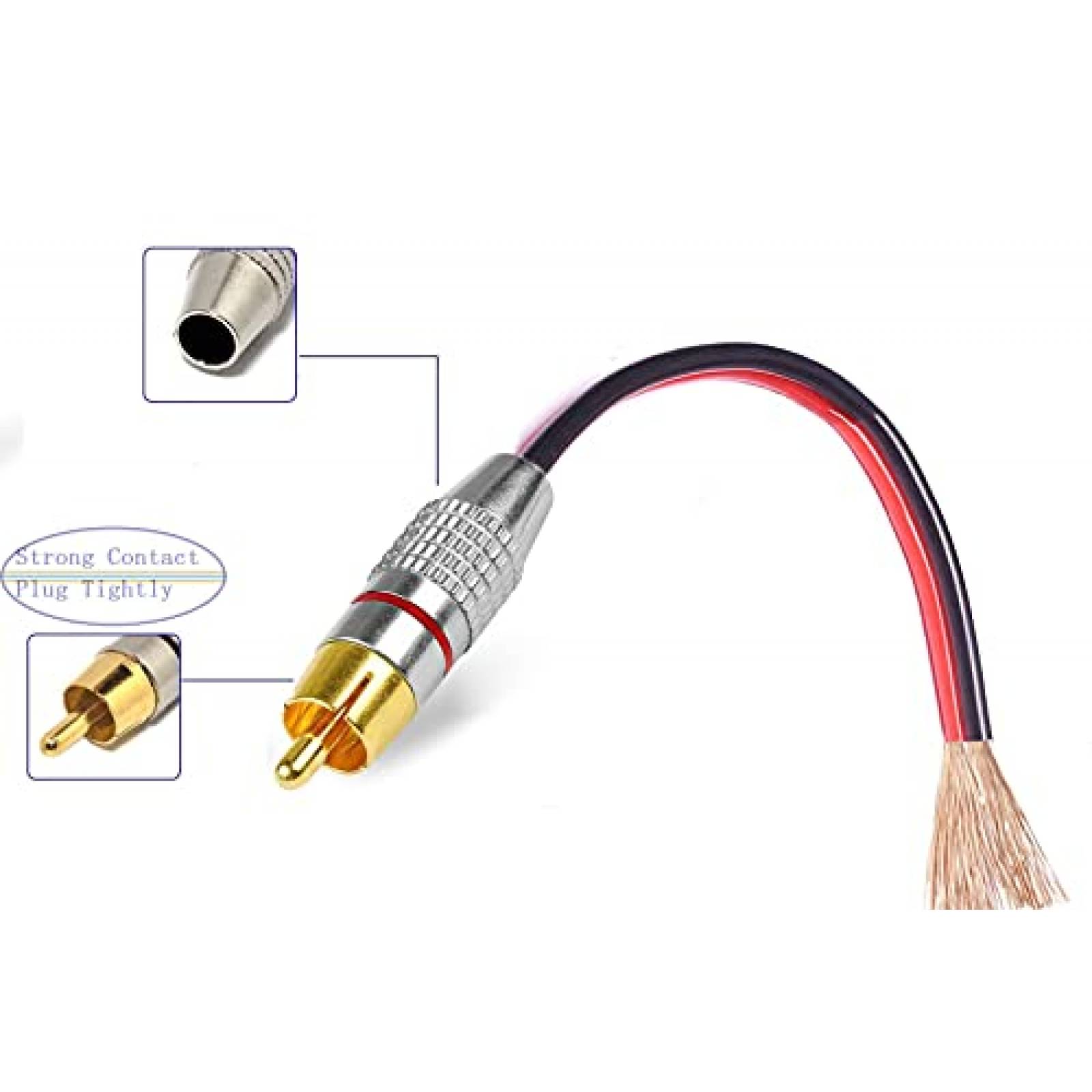 Cable RCA ukiism 6.6ft con Material PVC para Bocina -Rojo