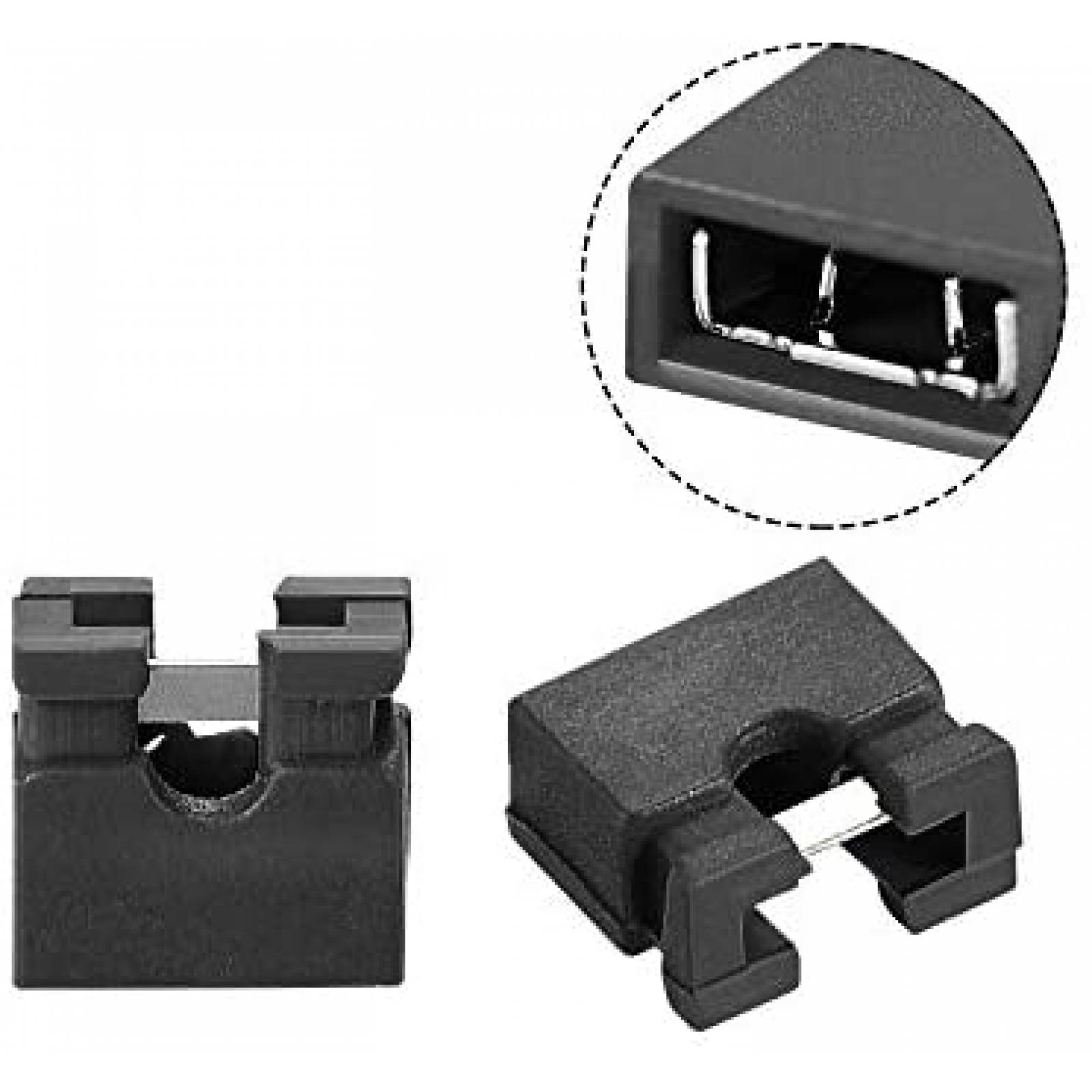 Pack cabezas para circuito jumper uxcell x50 2mm -Negro