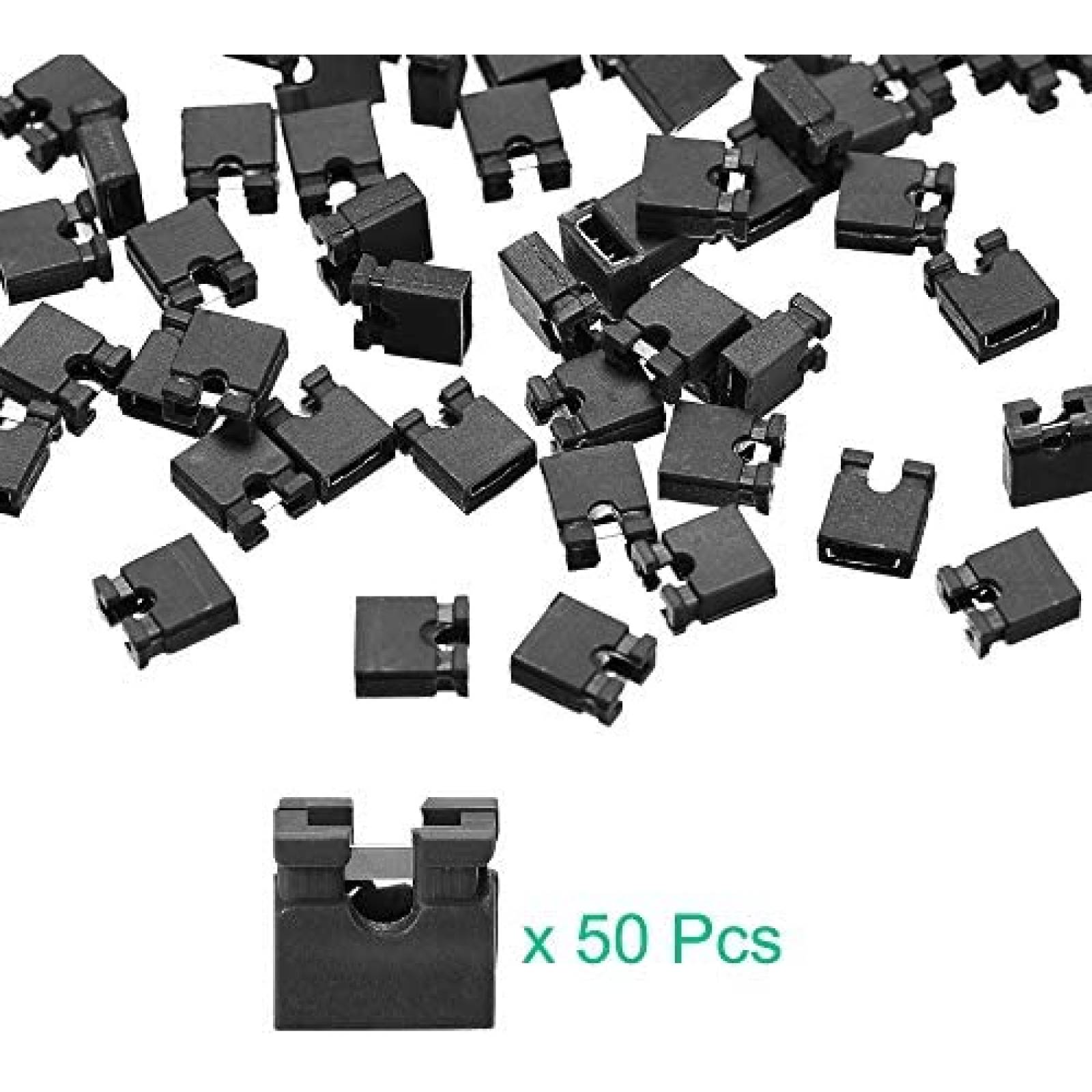 Pack cabezas para circuito jumper uxcell x50 2mm -Negro