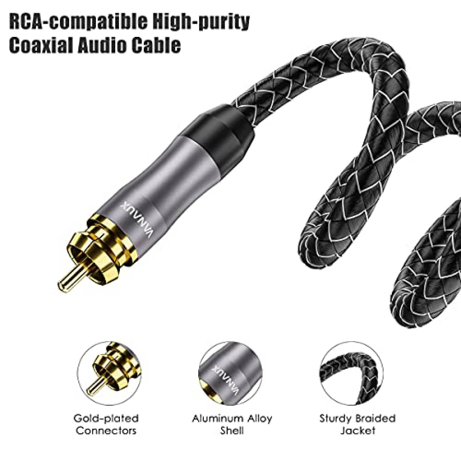 Cable VANAUX Coaxial SPDIF Audio Digital Macho a Macho