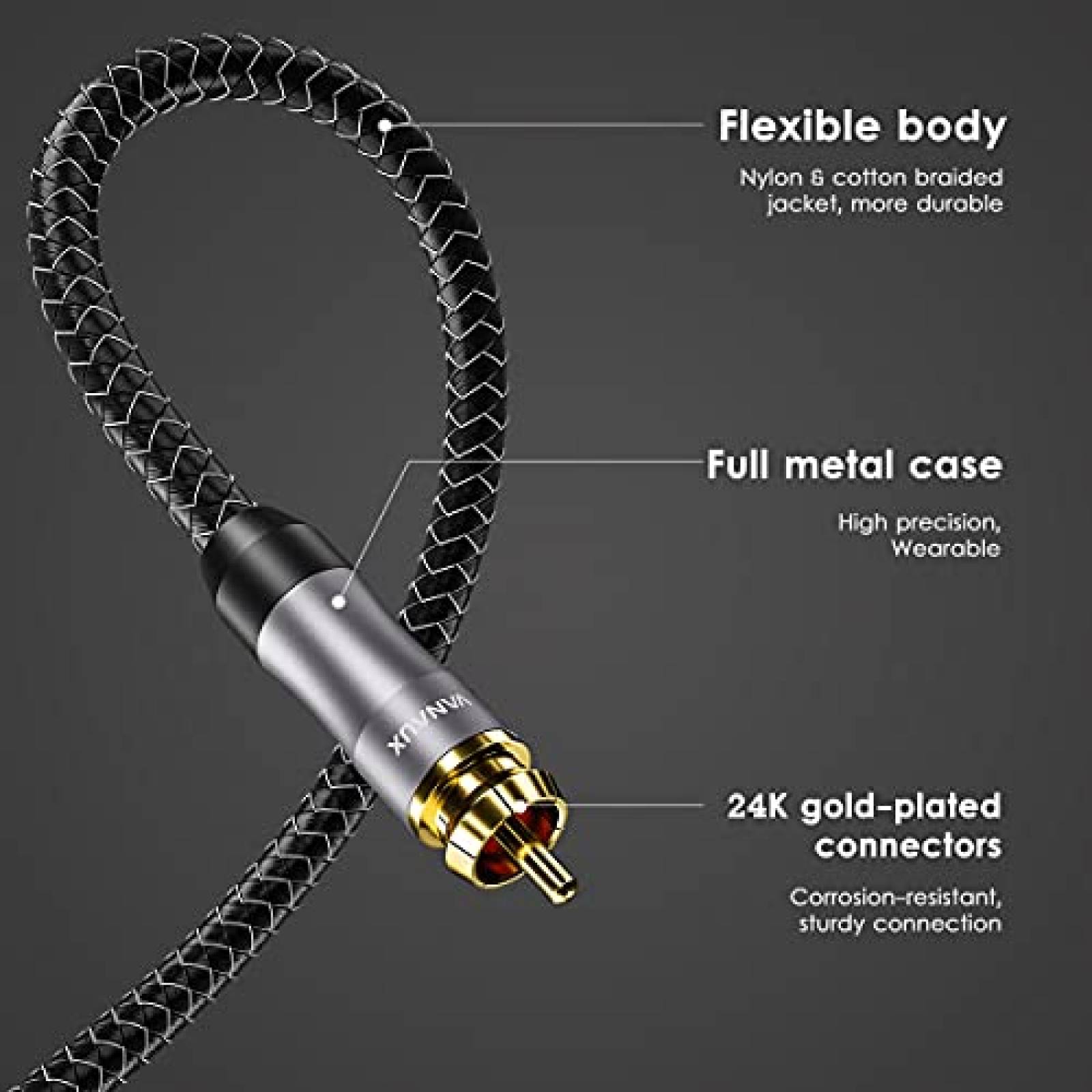 Cable VANAUX Coaxial SPDIF Audio Digital Macho a Macho