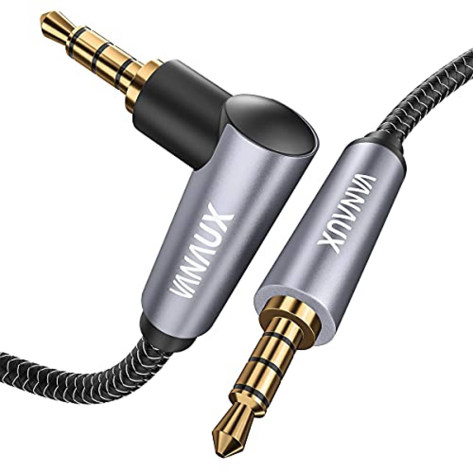 Cable para audio VANAUX TRRS 3.5mm 90 3ft -Plateado