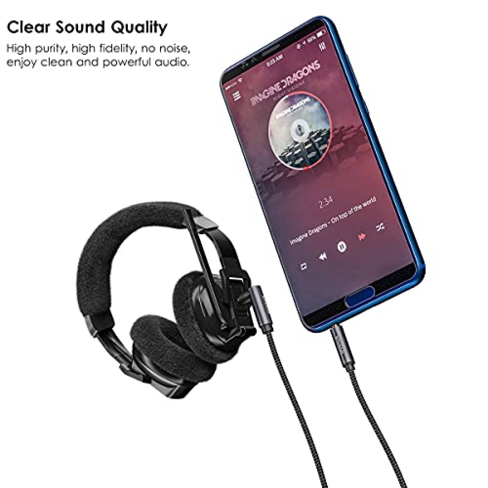 Cable para audio VANAUX TRRS 3.5mm 90 3ft -Plateado