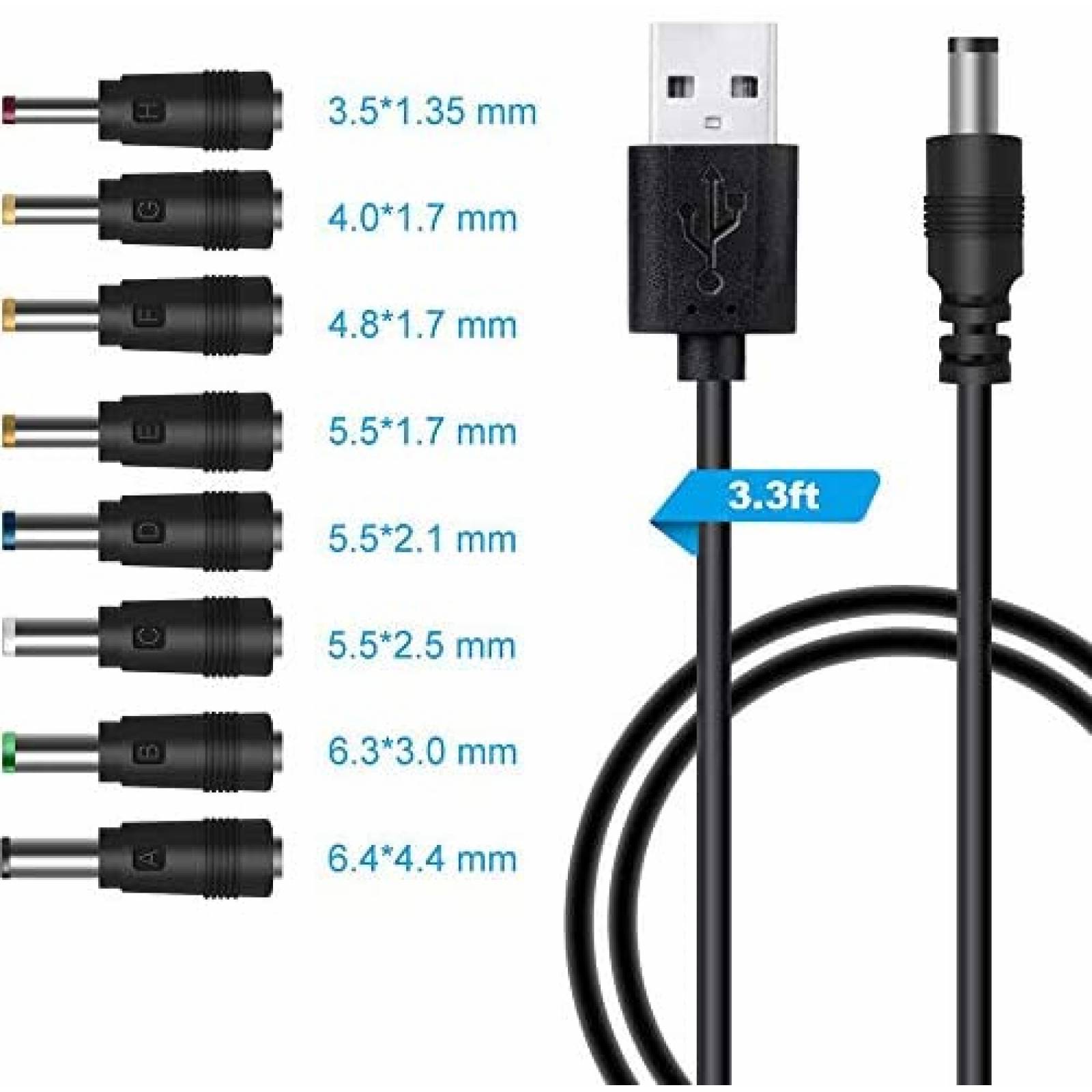 Cable Cargador waremew USB DC 12V 8W 2A Universal -Negro